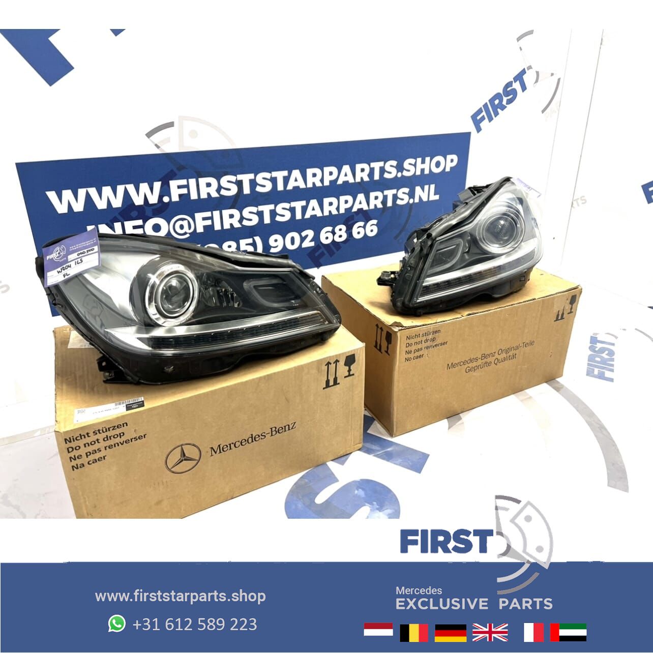 A2048204439 A2048204739 W204 ILS KOPLAMPEN SET LINKS + RECHTS Mercedes C Clase FACELIFT INTELLIGENT LIGHT SYSTEM LED KOPLAMP MB C204 S204 C63 AMG headlight left and right usado en Menorca foto 3