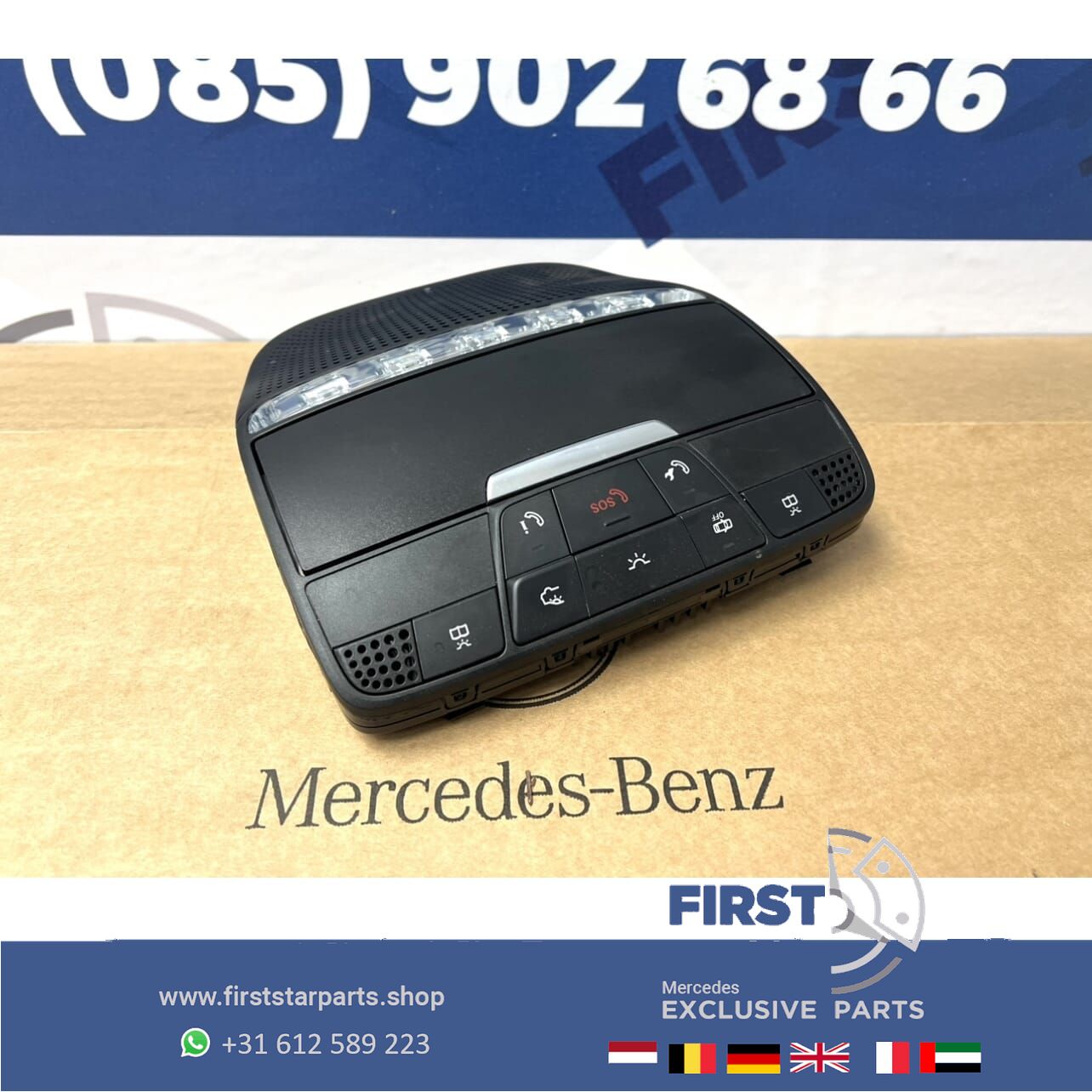 DAKLICHT PANEEL ZWART W205 C63 W213 E63 W253 GLC63 DAK BEDIENING SCHAKELAAR ZWART A0009005410 Mercedes C GLC E Clase 2016-2023 DAKSCHAKELAAR DAKLICHT BINNENLICHT (zonder pano) A 000 900 54 10 sliding roof usado en Menorca foto 2