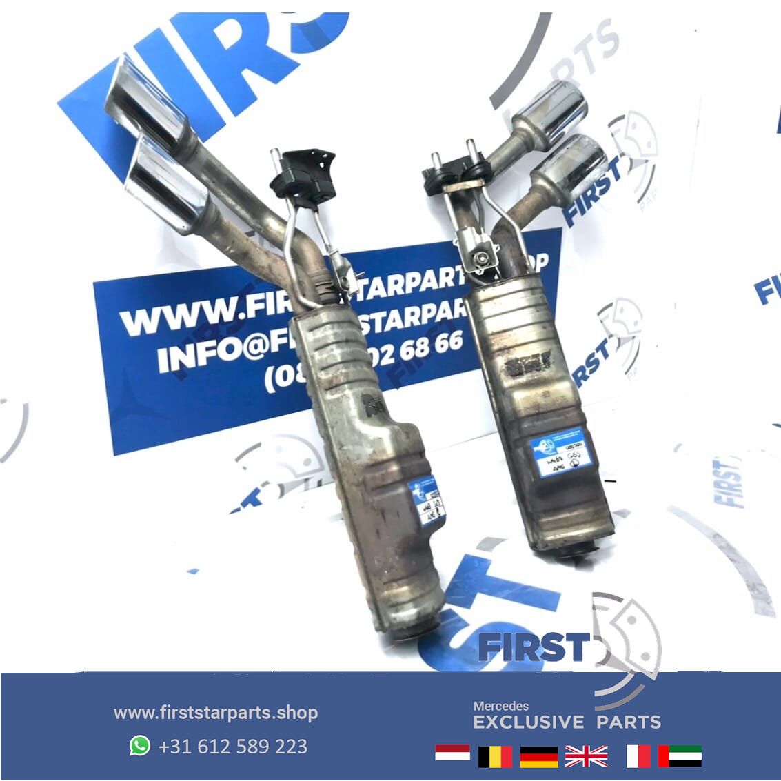 W463 G63 S AMG escape EINDDEMPER SET LINKS/RECHTS GWAGON 63 Mercedes G Clase einddemper L/R 63 originalINEEL MB A4634900902 + A4634901002 muffler end muffler usado en Menorca foto 3