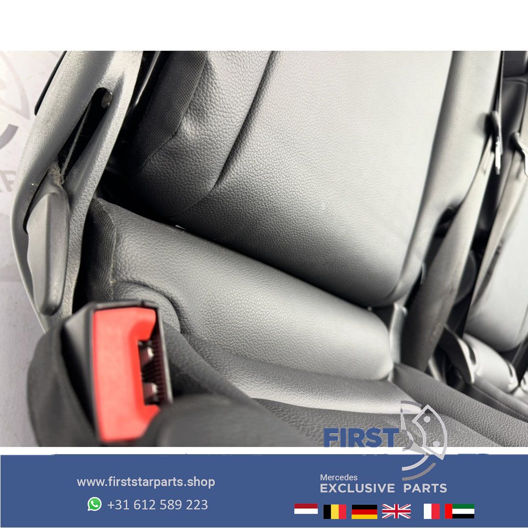 W447 VITO / V Clase ACHTERBANK ZWART LEER interieur Mercedes VClase 2016-2023 ACHTER ZETELS 447 BEKLEDING STOELEN LEDER NEERKLAPBAAR SET VAN 3 (2+1) COMFORT EDITION chairs and bench usado en Menorca foto 13
