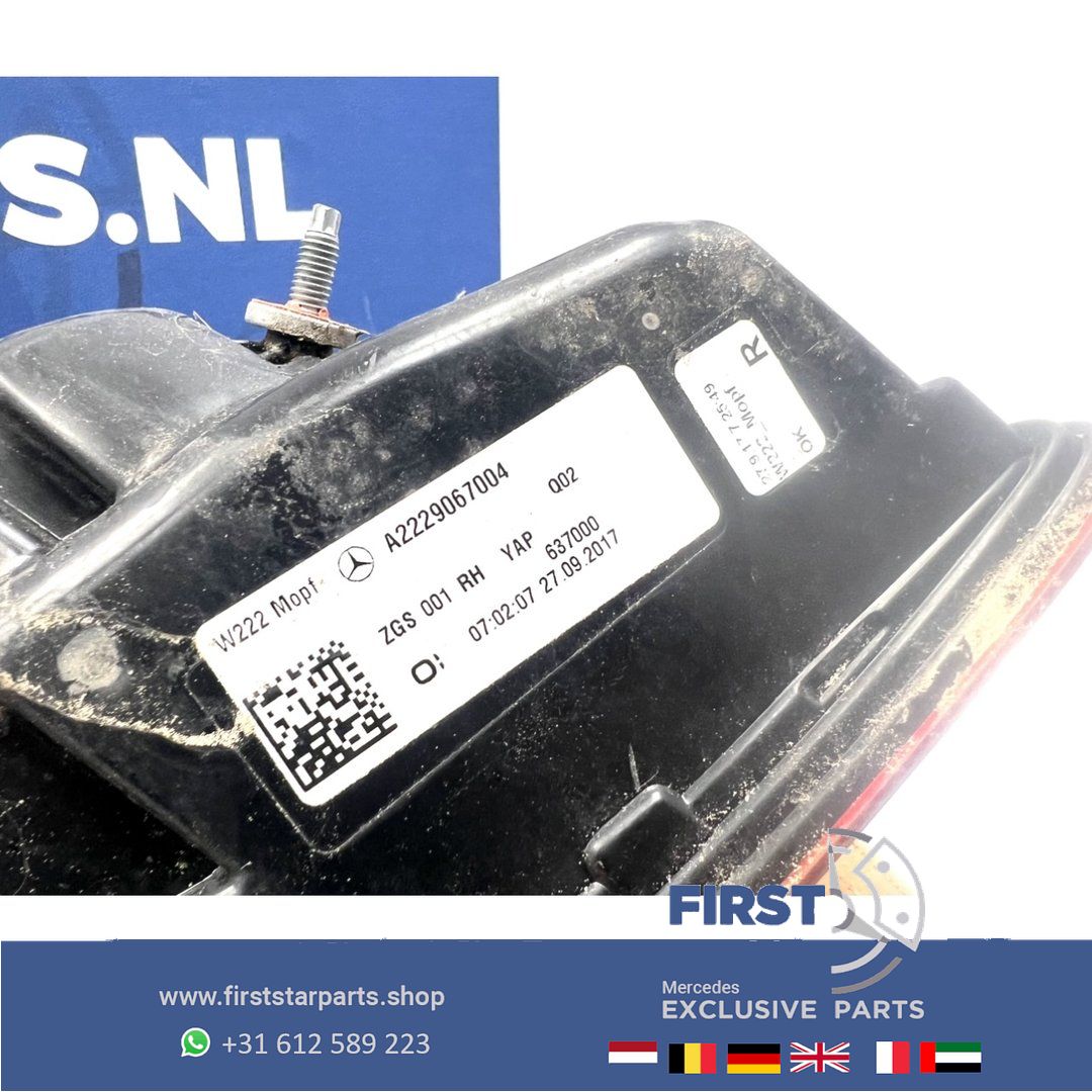 W222 S Clase FACELIFT ACHTERLICHTEN SET A2229066904 + A2229067004 VOL LED ACHTERLICHT LINKS RECHTS SET W222 FULL LED MOPF Mercedes S Clase 2013-2020 originalINEEL S400 S500 S600 S63 S63s S65 AMG 63 MAYBACH W222 V222 tail light left and right usado en Menorca foto 17