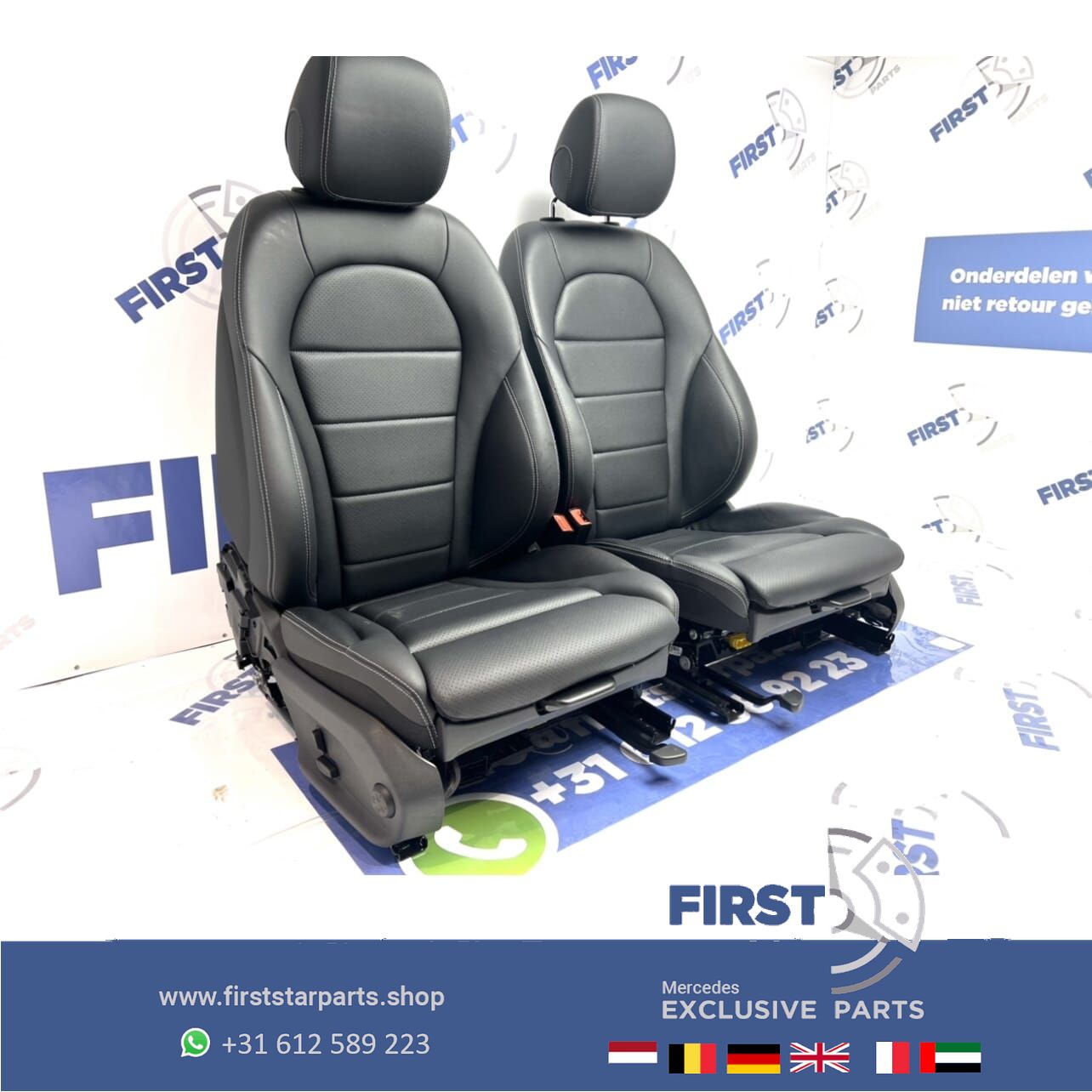 W205 Mercedes C 43 AMG interieur CClase stoelen leer 2020 ZETELS chairs and bench usado en Menorca foto 2