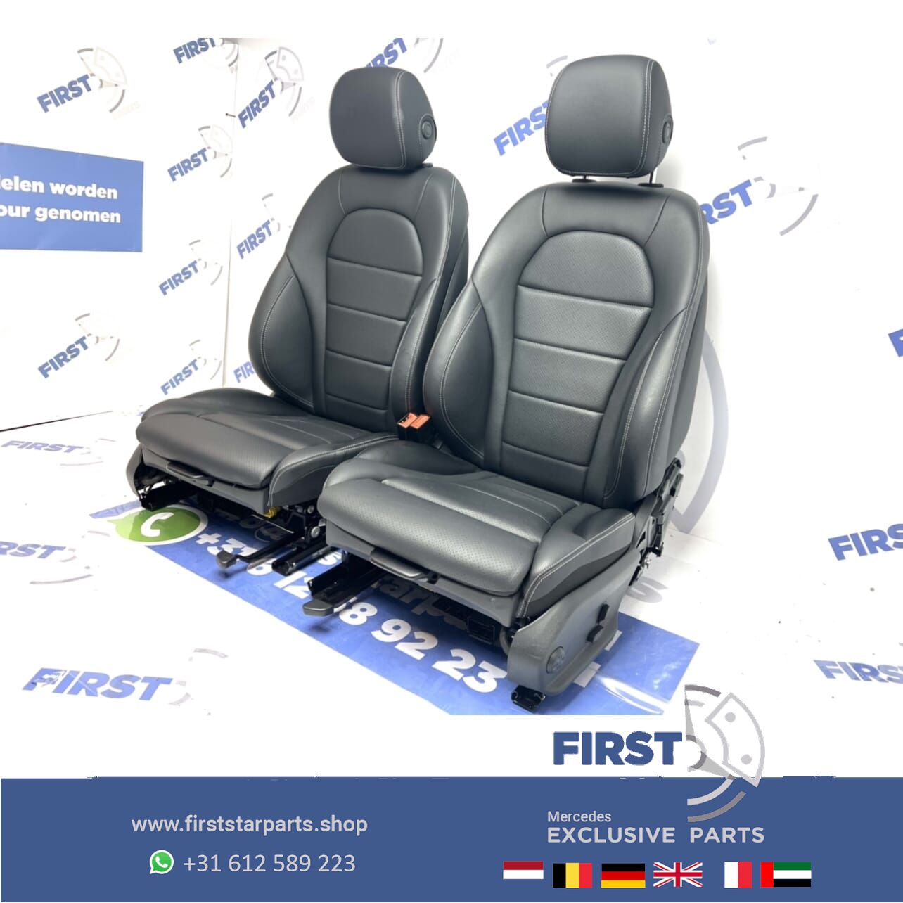 W205 Mercedes C 43 AMG interieur CClase stoelen leer 2020 ZETELS chairs and bench usado en Menorca