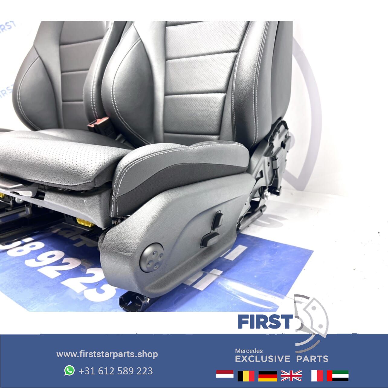 W205 Mercedes C 43 AMG interieur CClase stoelen leer 2020 ZETELS chairs and bench usado en Menorca foto 13
