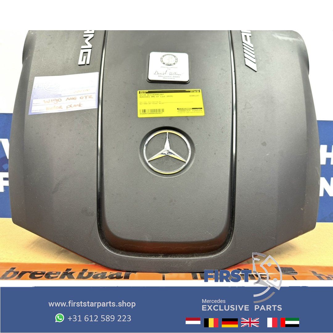 W190 C190 GT R PRO AMG motor afdekplaat A1905200022 MB GTR Clase A1905200122 GT63 GT GTC GTS GTR GT-R AMG A 190 520 00 22 / A 190 520 01 22 engine cover usado en Menorca foto 5
