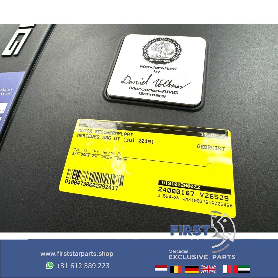 W190 C190 GT R PRO AMG motor afdekplaat A1905200022 MB GTR Clase A1905200122 GT63 GT GTC GTS GTR GT-R AMG A 190 520 00 22 / A 190 520 01 22 engine cover usado en Menorca foto 6