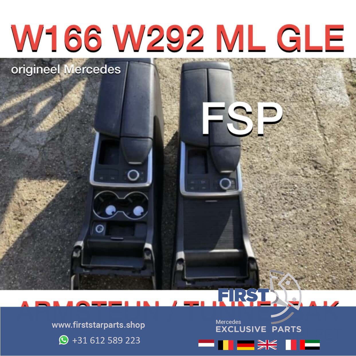 W166 ML W292 GLE armsteun middenconsole tunnelbak originalineel Mercedes zwart leer interieur arm rest usado en Menorca