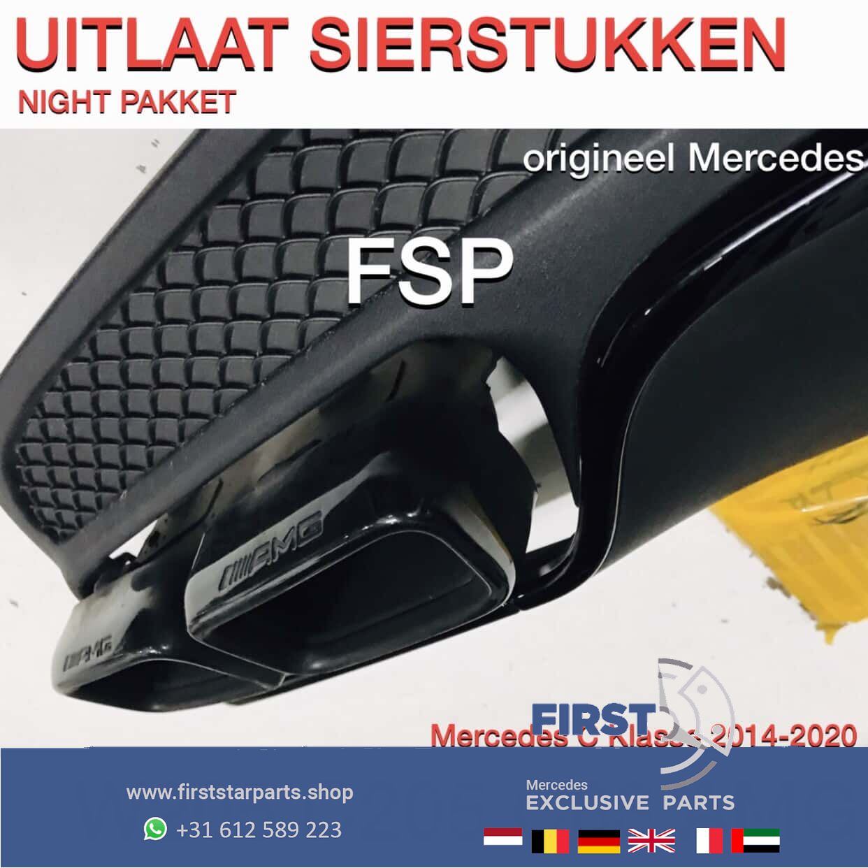 W205 C205 C63 AMG escape SIERSTUKKEN Mercedes 2014-2020 NIGHT PAKKET exhaust decoration usado en Menorca