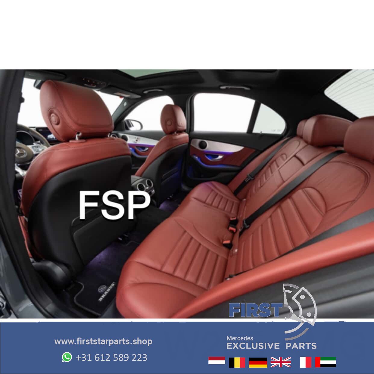 W205 AMG STOELEN Mercedes C Clase C43 C63 ROOD LEER originalINEEL 2014-2020 chairs and bench usado en Menorca foto 3