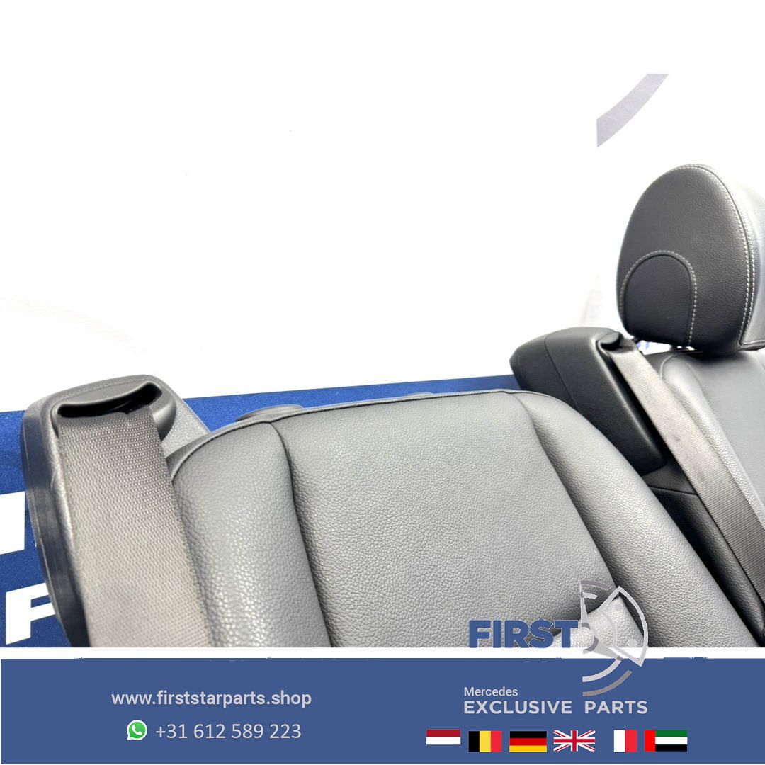 W447 VITO / V Clase ACHTERBANK ZWART LEER interieur Mercedes VClase 2016-2023 ACHTER ZETELS COMFORT 447 BEKLEDING STOELEN LEDER NEERKLAPBAAR SET VAN 3 (2+1) backseat usado en Menorca foto 15