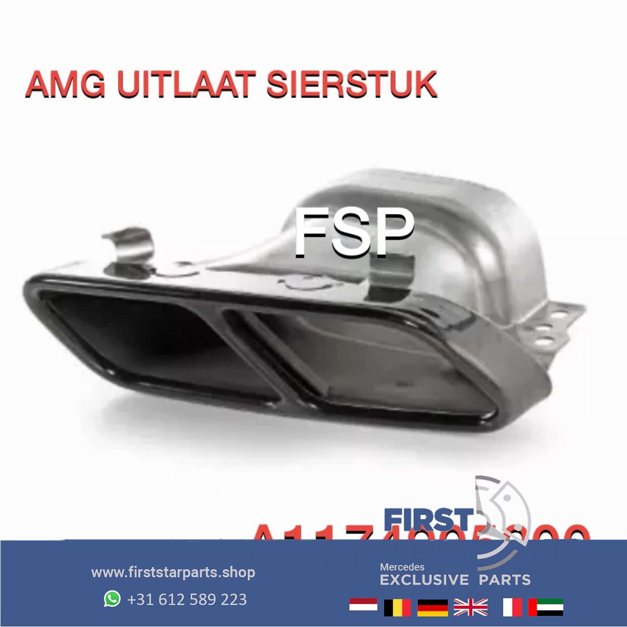 A45 CLA45 GLA45 AMG escape SIERSTUK LINKS RECHTS ZWART originalINEEL Mercedes 2012-2020 exhaust decoration usado en Menorca