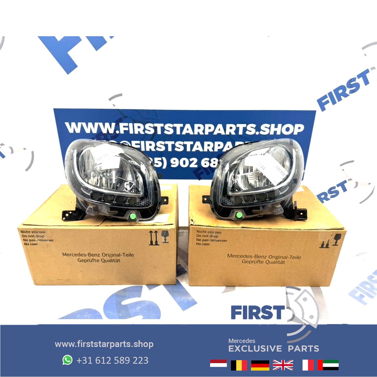 SMART KOPLAMPEN SET LINKS + RECHTS A4538200739 A4538200839 Smart ForTwo 2014- HEADLIGHT SCHEINWERFER SET A 453 820 07 39 / A 453 820 08 39 originalINAL EQ headlight left and right usado en Menorca