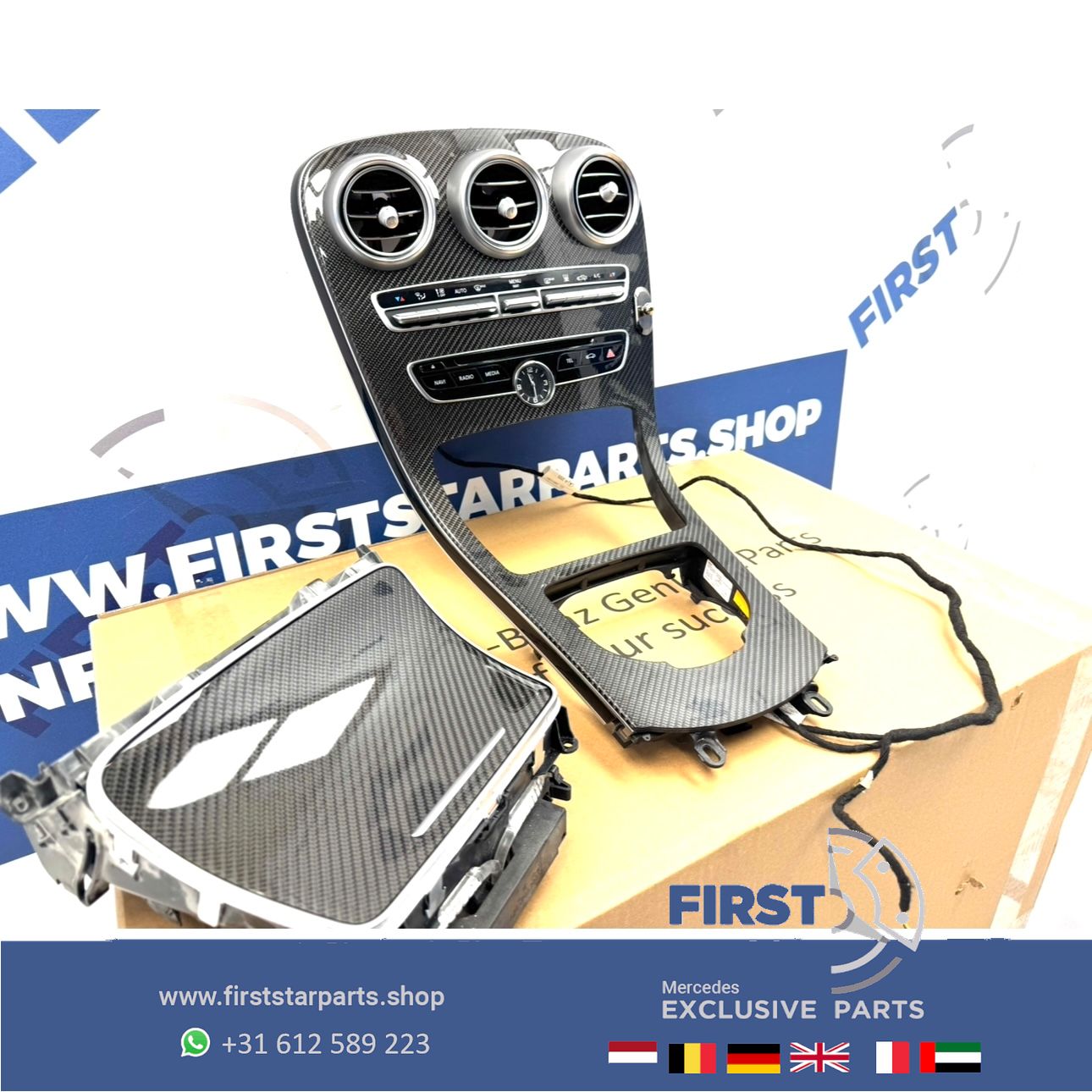 W205 W253 C63 GLC63 AMG CARBON MIDDENCONSOLE C63s GLC63s originalineel MB A2056803801 63 Mercedes C Clase A205 C205 W205 S205 X253 C253 2014-2018 A 205 680 38 01 centre console usado en Menorca foto 3