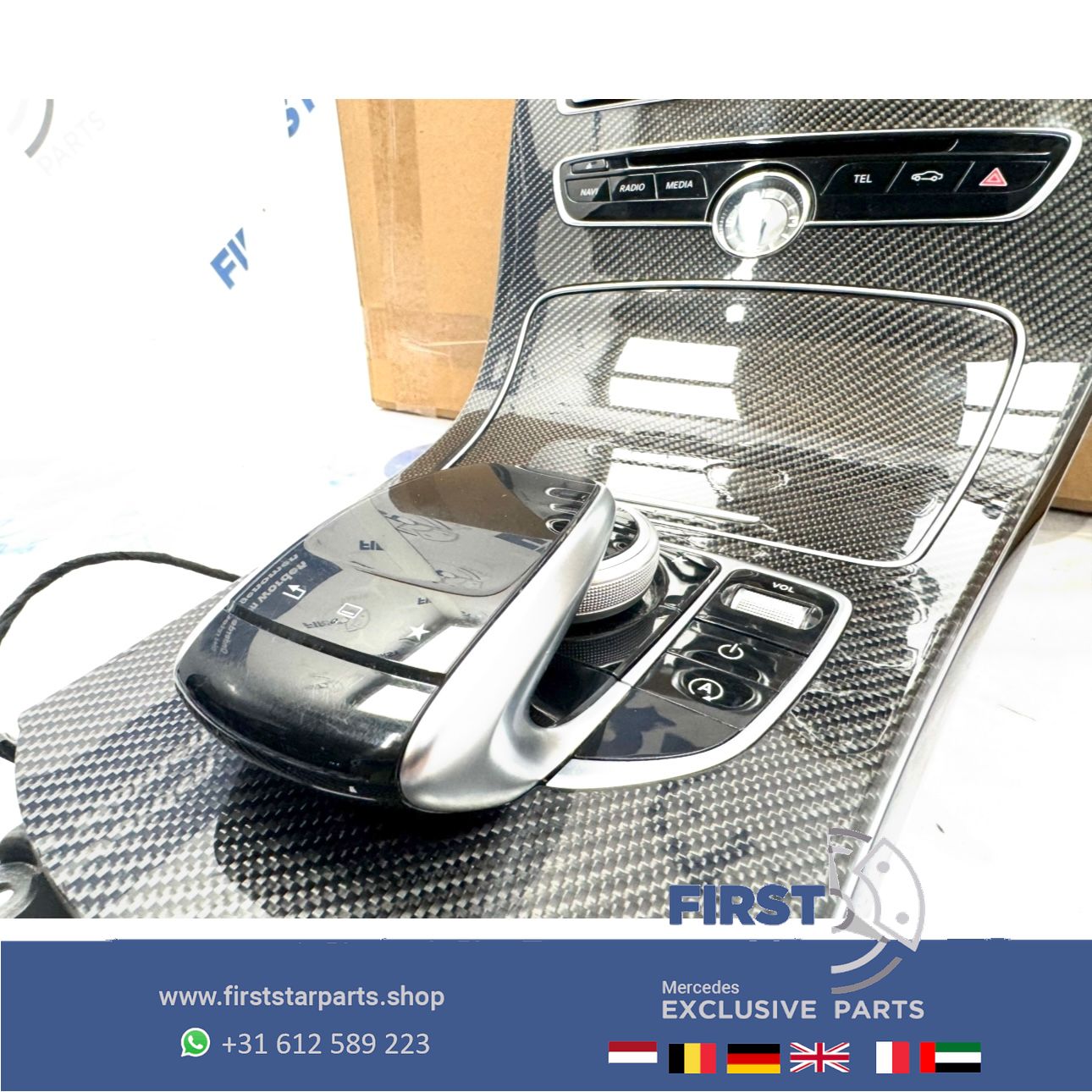W205 W253 C63 GLC63 AMG CARBON MIDDENCONSOLE C63s GLC63s originalineel MB A2056803801 63 Mercedes C Clase A205 C205 W205 S205 X253 C253 2014-2018 A 205 680 38 01 centre console usado en Menorca foto 2