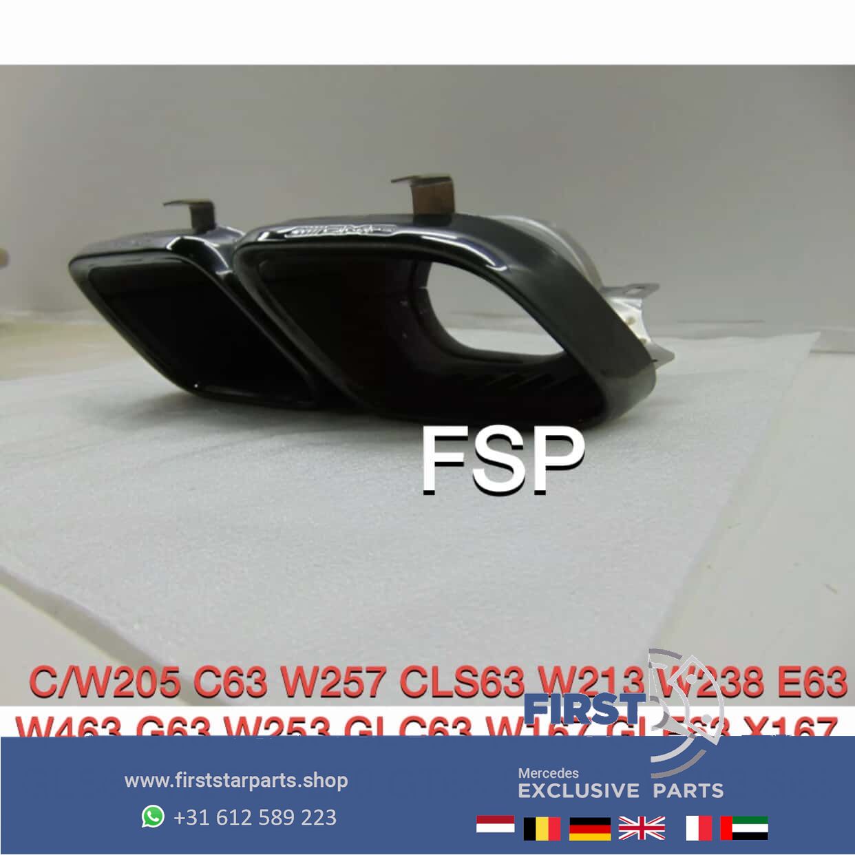 FACELIFT 63 AMG SIERSTUKKEN SET ZWART C63 E63 GLC63 GLE63 G63 GT63 CLS63 GLS63 S63 GTR originalINEEL Mercedes W205 W257 W213 W238 W253 W167 W290 W464 W223 AMG exhaust decoration usado en Menorca foto 9