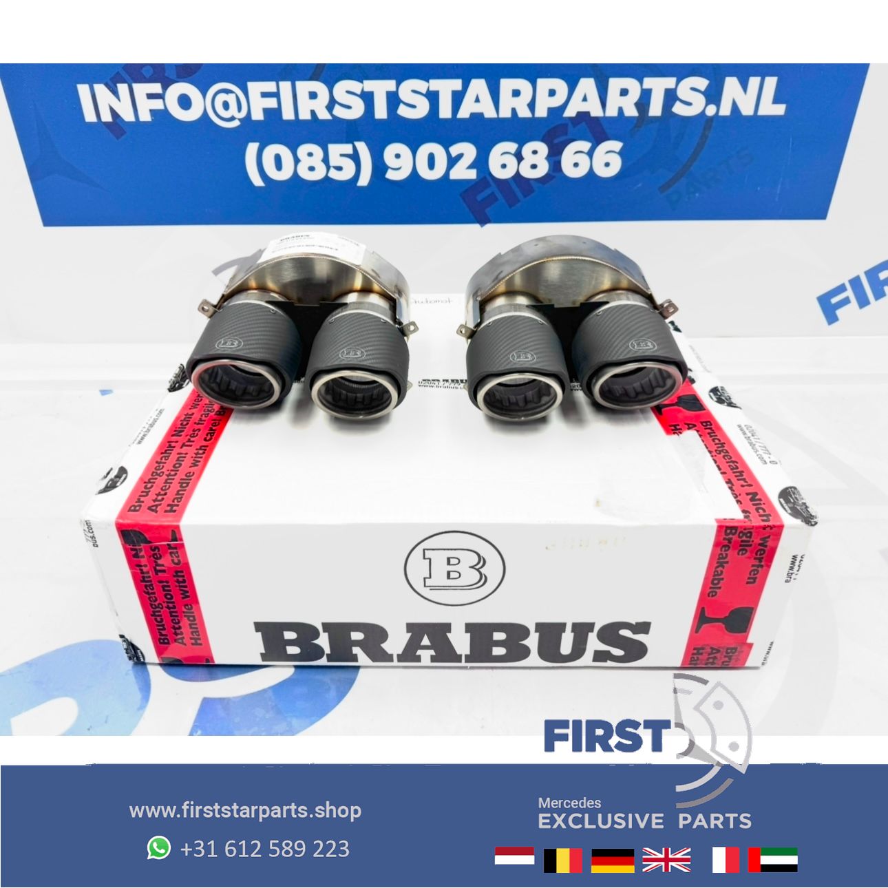 BRABUS 63 AMG SIERSTUKKEN SET originalINEEL CARBON C63 E63 GLC63 GLE63 G63 GT63 CLS63 GLS63 S63 GTR originalINEEL Mercedes W206 W257 W213 W214 W253 W167 W290 W463 W223 AMG BRABUS AUSPUFF SET LINKS+RECHTS GT63 GLS63 GLE63 GT63s GLE63s GLE63s exhaust decoration usado en Menorca