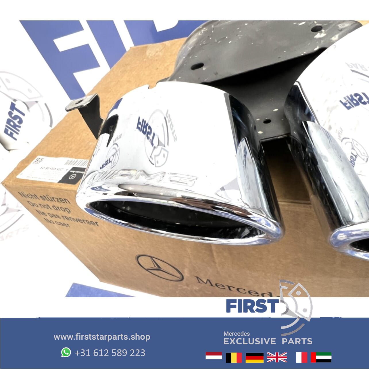 Facelift 43 AMG escape SIERSTUKKEN SET C43 GLC43 GLE43 CLS53 GT63 S650 originalINEEL Mercedes CHROOM L/R exhaust decoration usado en Menorca foto 12