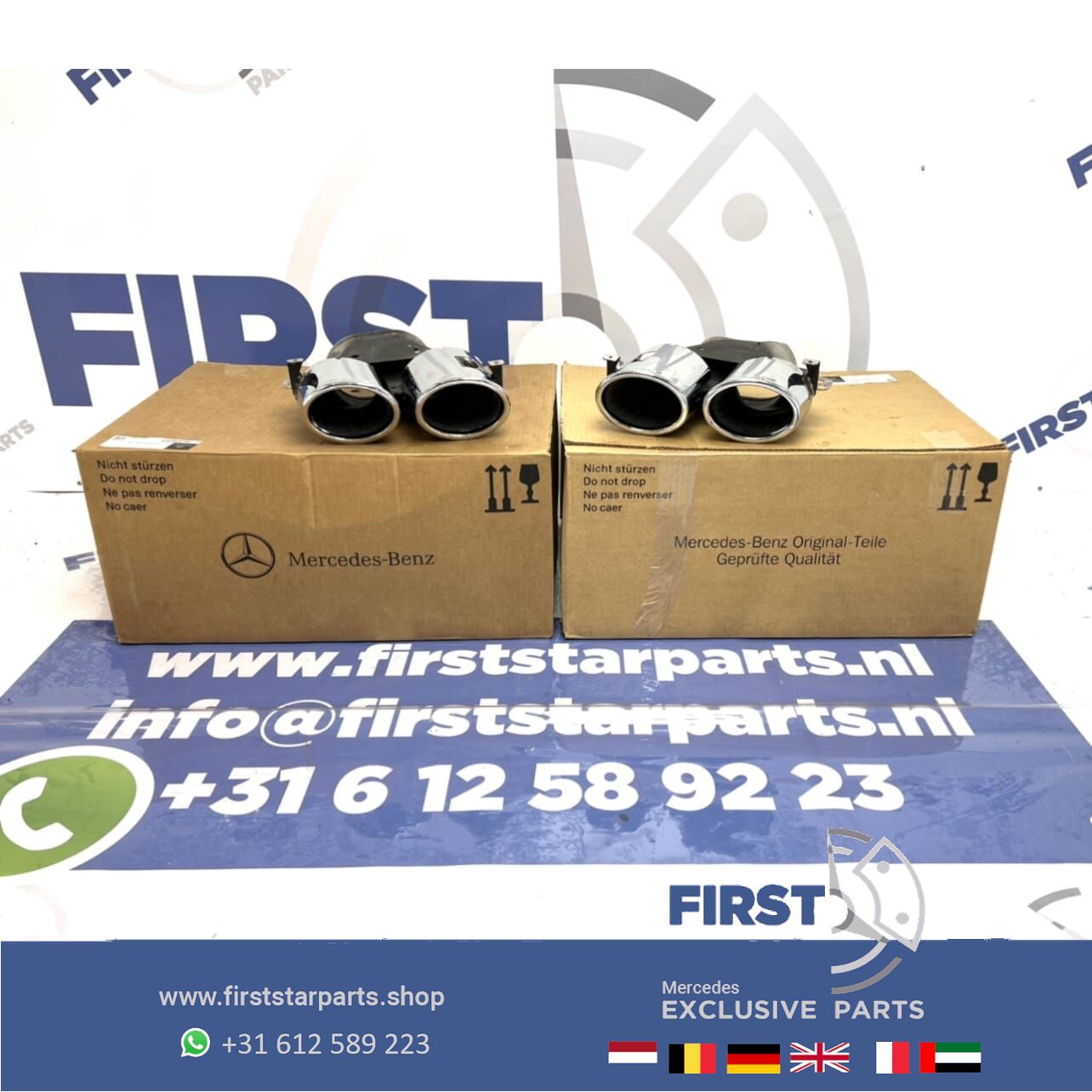 Facelift 43 AMG escape SIERSTUKKEN SET C43 GLC43 GLE43 CLS53 GT63 S650 originalINEEL Mercedes CHROOM L/R exhaust decoration usado en Menorca foto 2