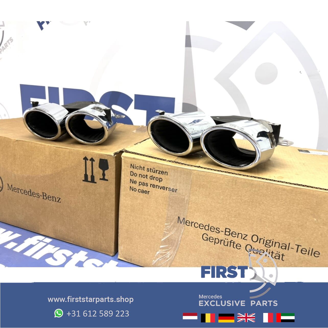 Facelift 43 AMG escape SIERSTUKKEN SET C43 GLC43 GLE43 CLS53 GT63 S650 originalINEEL Mercedes CHROOM L/R exhaust decoration usado en Menorca