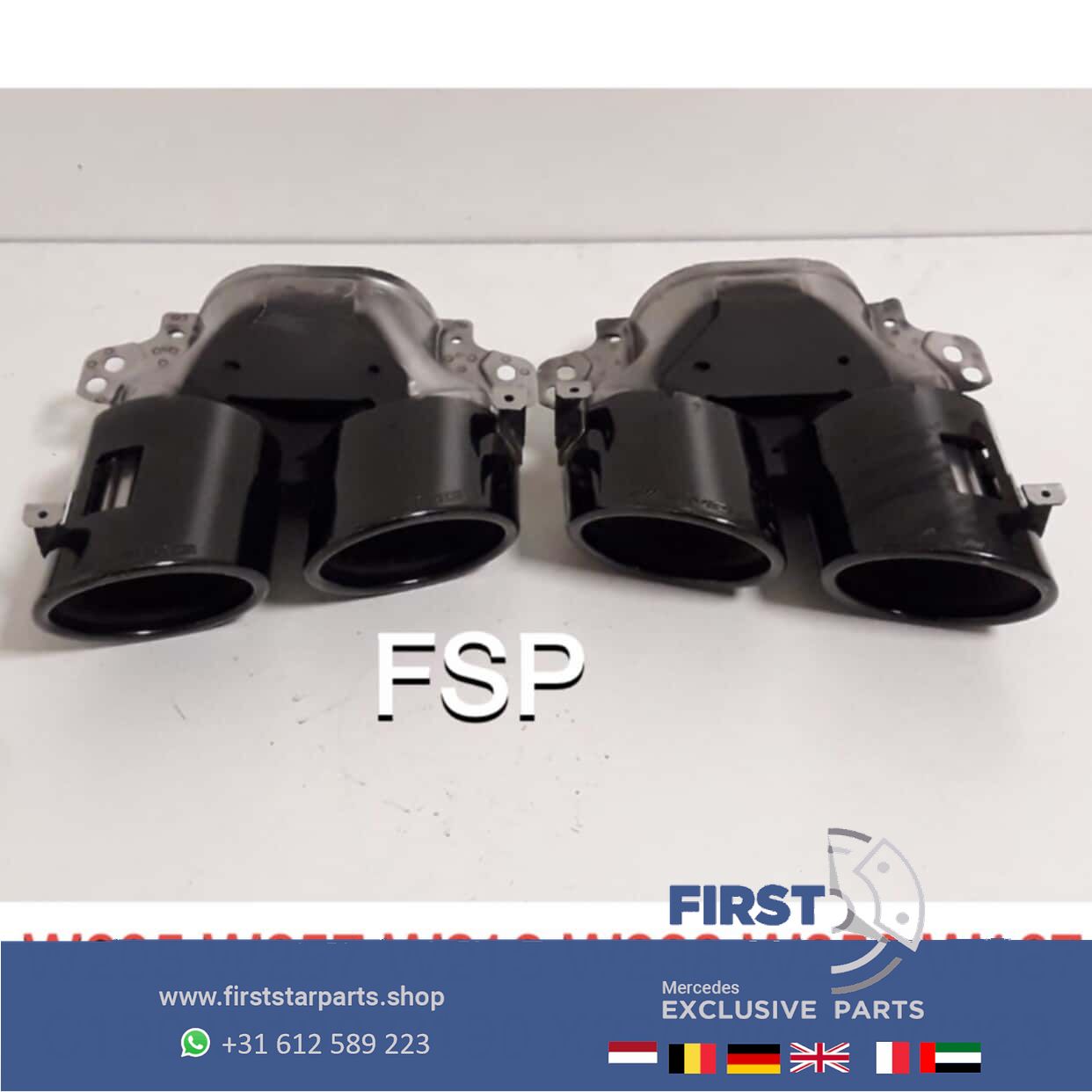 FACELIFT 43 AMG escape SIERSTUKKEN SET ZWART C43 E43 GLC43 GLE43 CLS53 G GT GTR S Clase originalINEEL Mercedes L/R exhaust decoration usado en Menorca foto 2