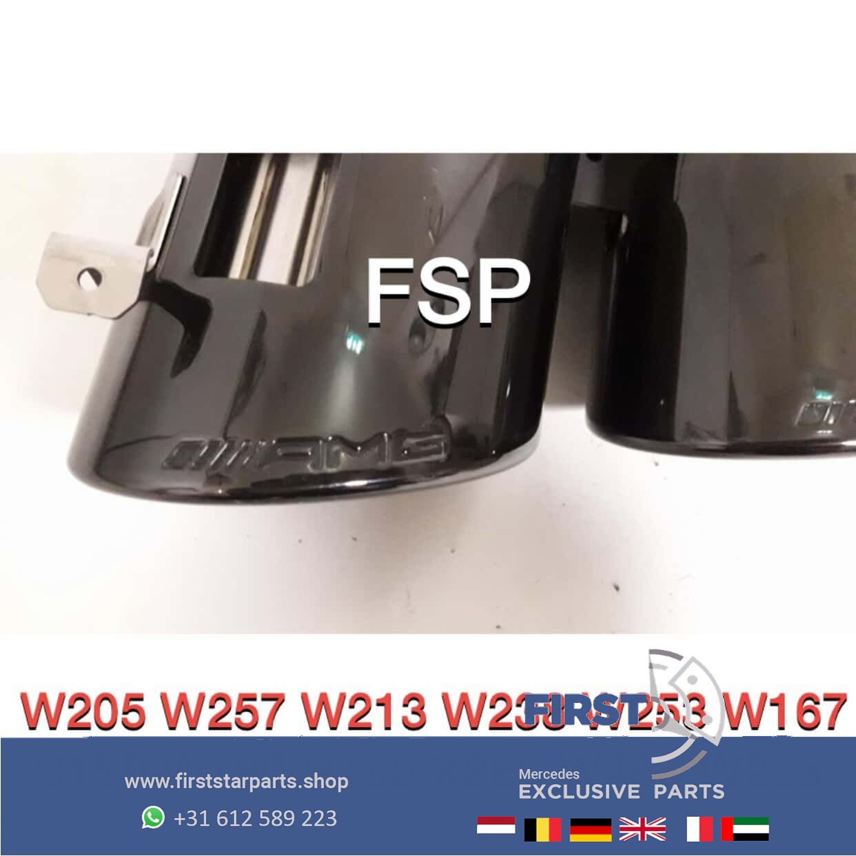 FACELIFT 43 AMG escape SIERSTUKKEN SET ZWART C43 E43 GLC43 GLE43 CLS53 G GT GTR S Clase originalINEEL Mercedes L/R exhaust decoration usado en Menorca foto 3