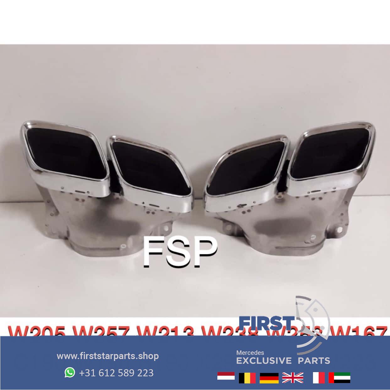 W205 C205 FACELIFT C63 AMG escape SIERSTUKKEN SET Mercedes C Clase 2018-2022 originalINEEL CHROOM exhaust decoration usado en Menorca