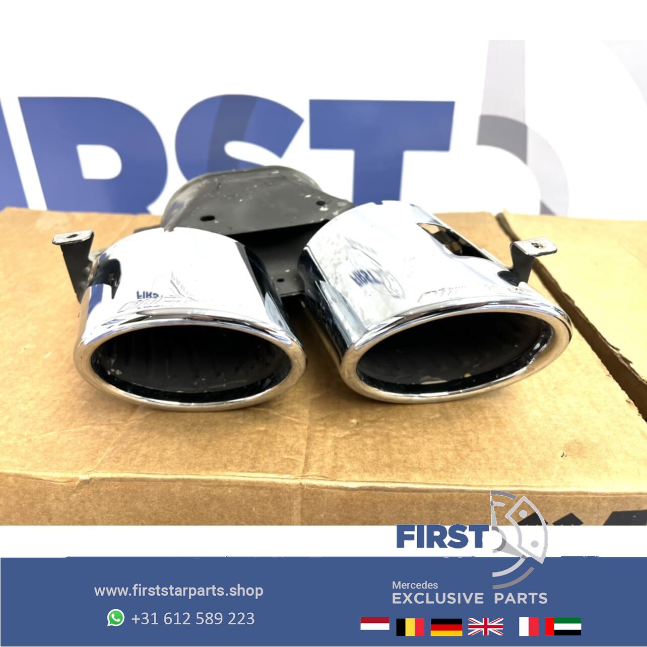 W205 C205 S205 FACELIFT C43 AMG escape SIERSTUKKEN SET CHROOM originalINEEL Mercedes C Clase 2018-2022 43 AMG exhaust decoration usado en Menorca foto 5
