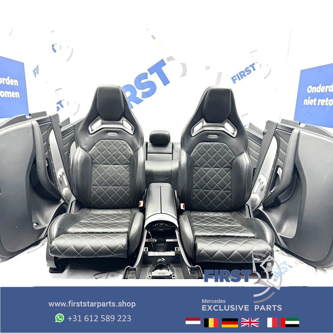 C253 GLC 63 AMG COUPÉ interieur Mercedes W253 GLC63 kuipstoelen Edition 1 bekleding completo GLC63S PERFORMANCE INTERIEUR GELE STIK RECARO SITZE SEATS STOELEN ZETELS EDITION 1 chairs and bench usado en Menorca foto 4