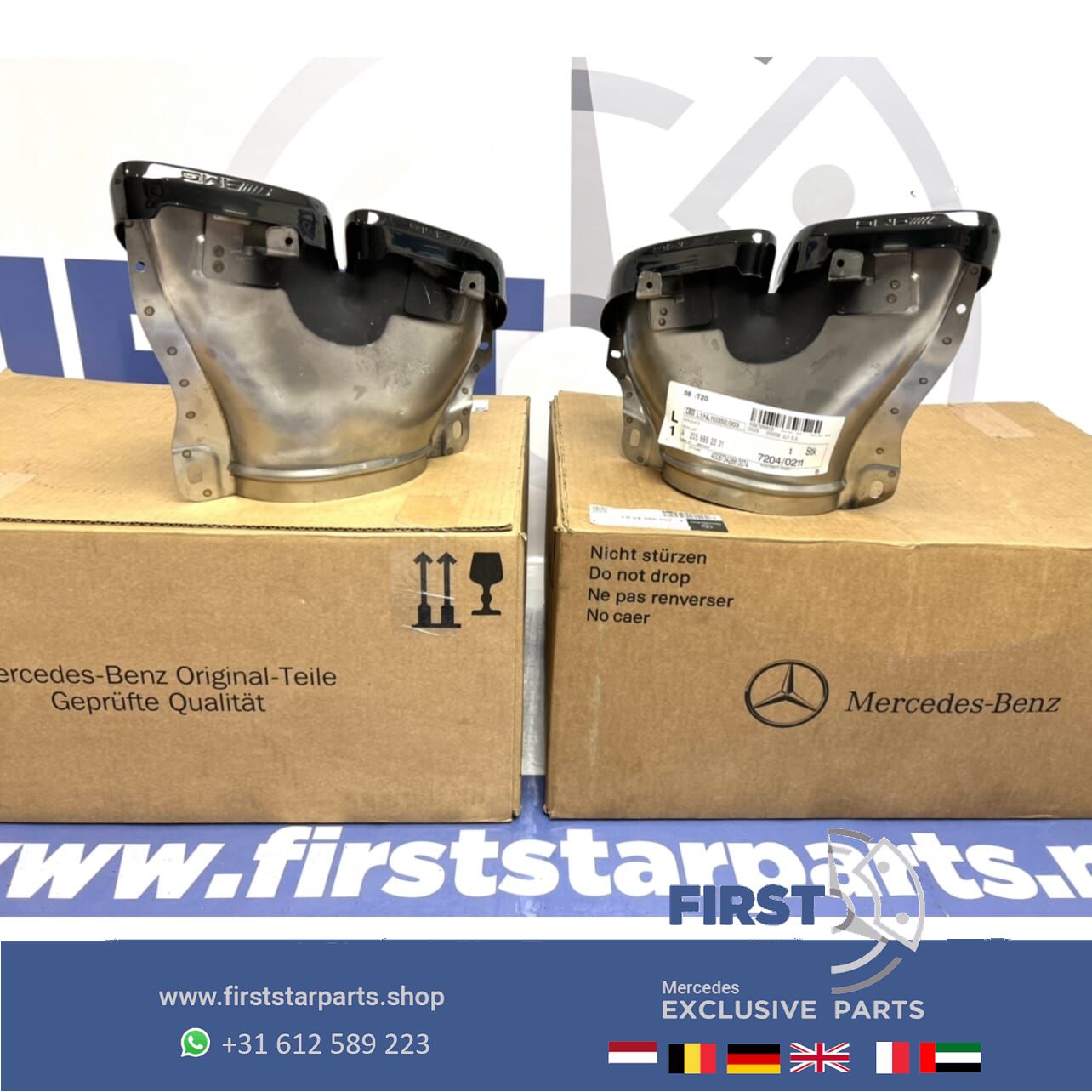 W205 C63s AMG FACELIFT escapeSIERSTUKKEN SET ZWART originalineel Mercedes C Clase 2018-2021 Night Pakket L/R exhaust decoration usado en Menorca foto 5