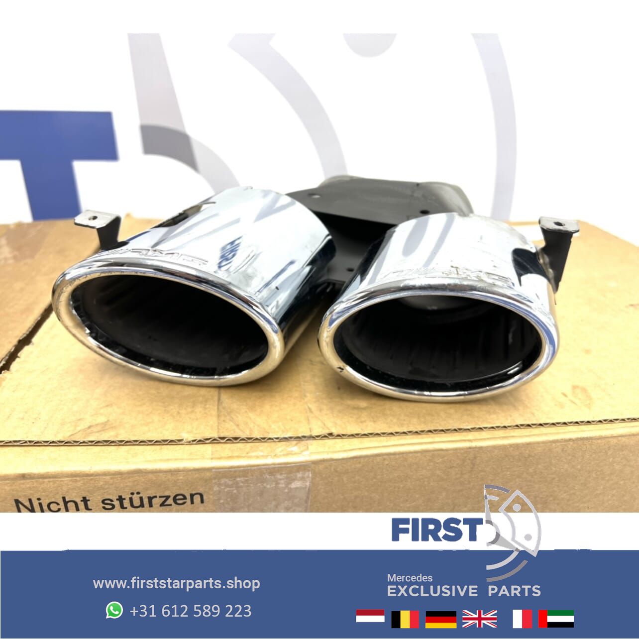 W177 V177 W118 A45S CLA45S AMG escapeSIERSTUKKEN SET CHROOM originalineel Mercedes A CLA Clase 2018-2021 LINKS/RECHTS SET exhaust decoration usado en Menorca
