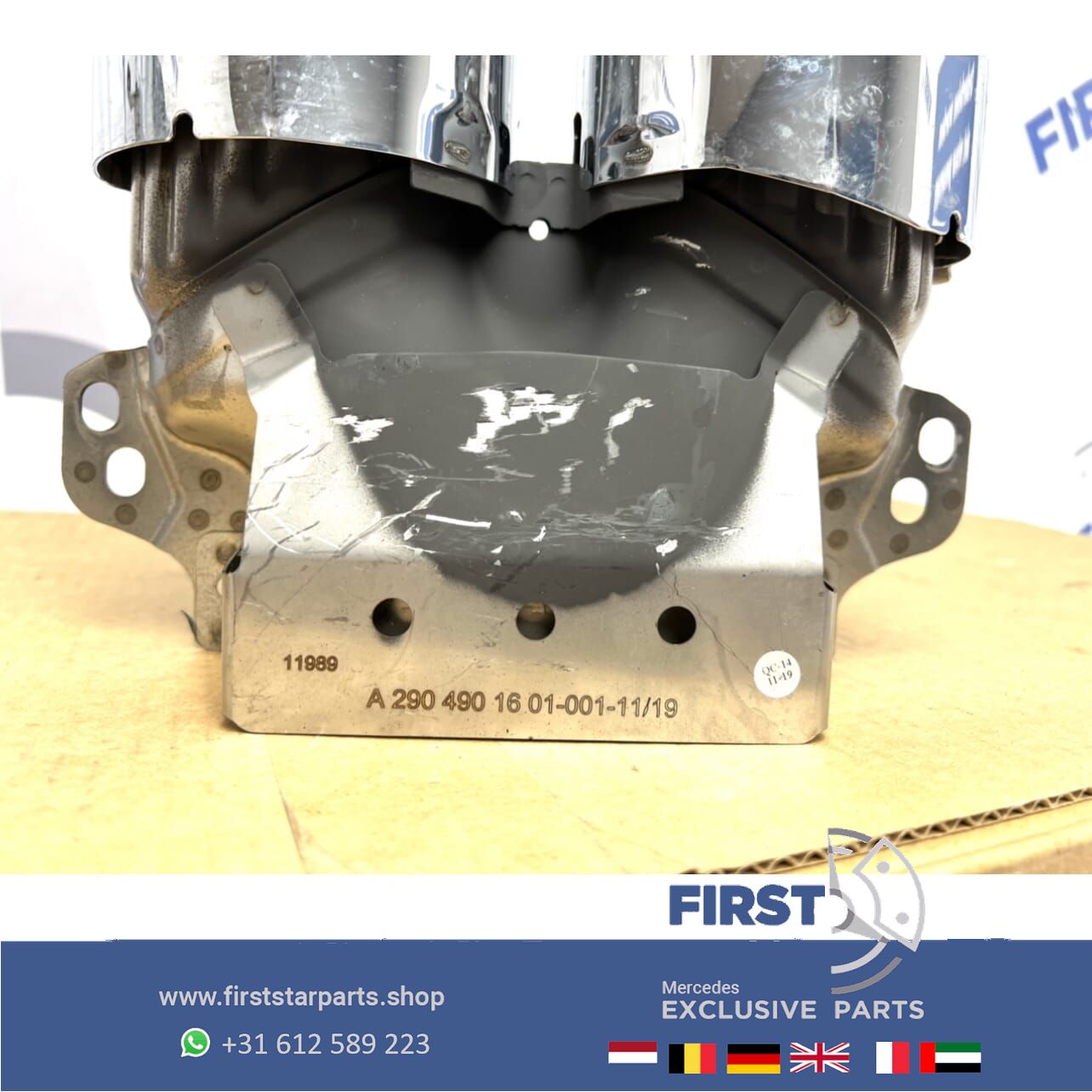 W177 V177 W118 A45S CLA45S AMG escapeSIERSTUKKEN SET CHROOM originalineel Mercedes A CLA Clase 2018-2021 LINKS/RECHTS SET exhaust decoration usado en Menorca foto 11