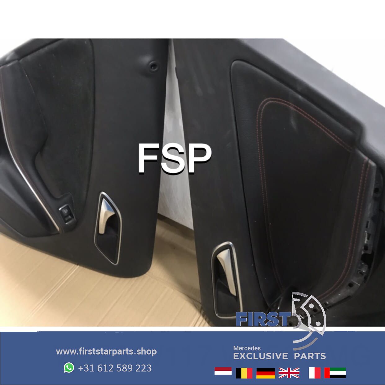 W176 A W117 CLA W156 GLA 45 AMG DEURPANEEL LINKS/RECHTS ACHTER DEUR PANEEL KAART ZWART door upholstery door panel single usado en Menorca
