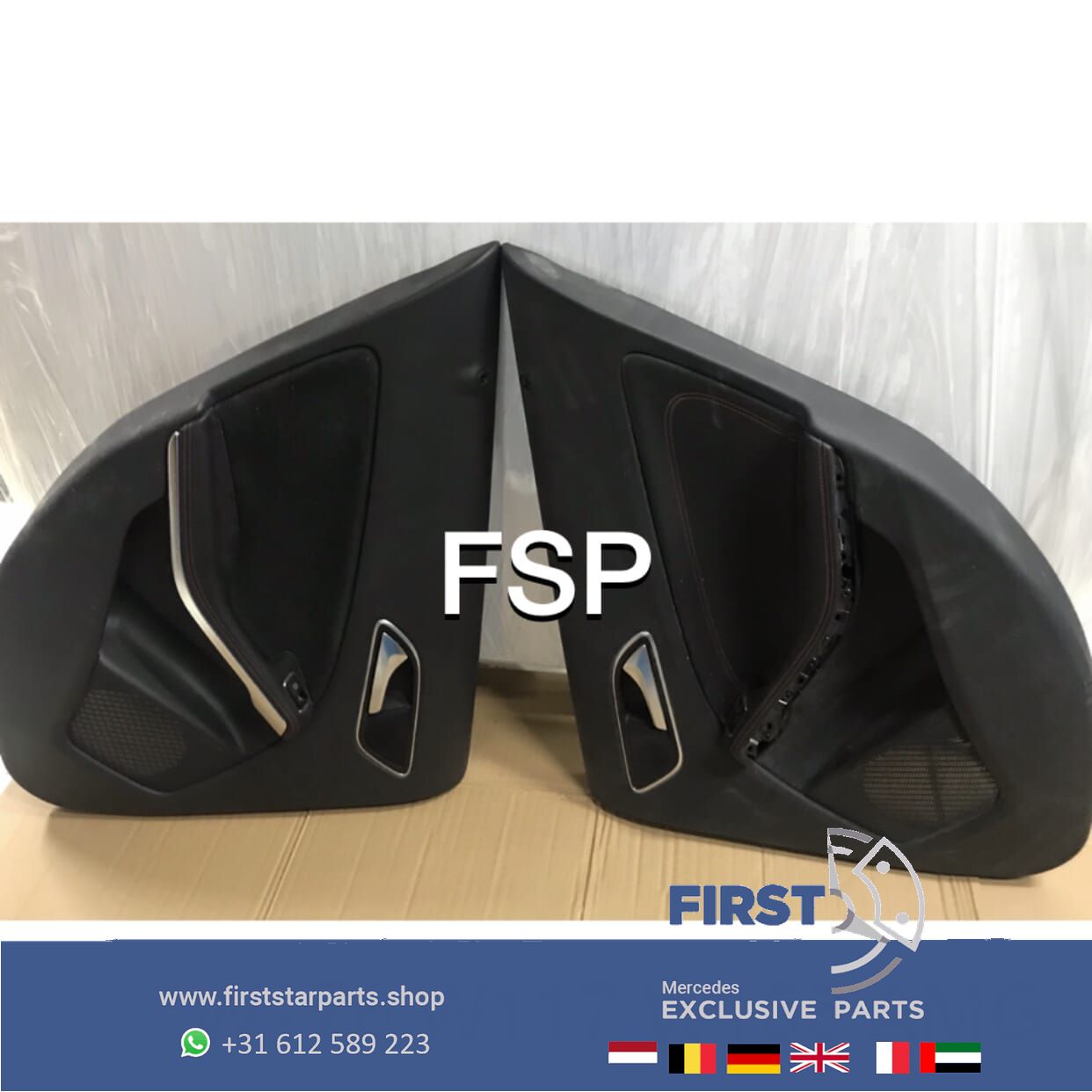W176 A W117 CLA W156 GLA 45 AMG DEURPANEEL LINKS/RECHTS ACHTER DEUR PANEEL KAART ZWART door upholstery door panel single usado en Menorca foto 4