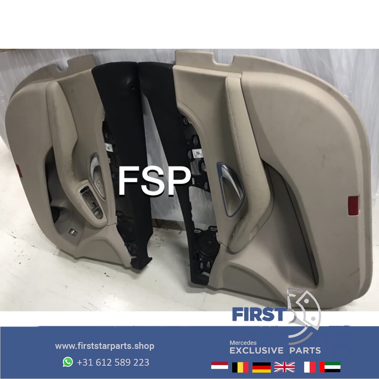 W205 DEURPANELEN SET BEIGE Mercedes C Clase DEUR PANEEL KAART 2014-2020 originalINEEL door upholstery door panel complete set usado en Menorca