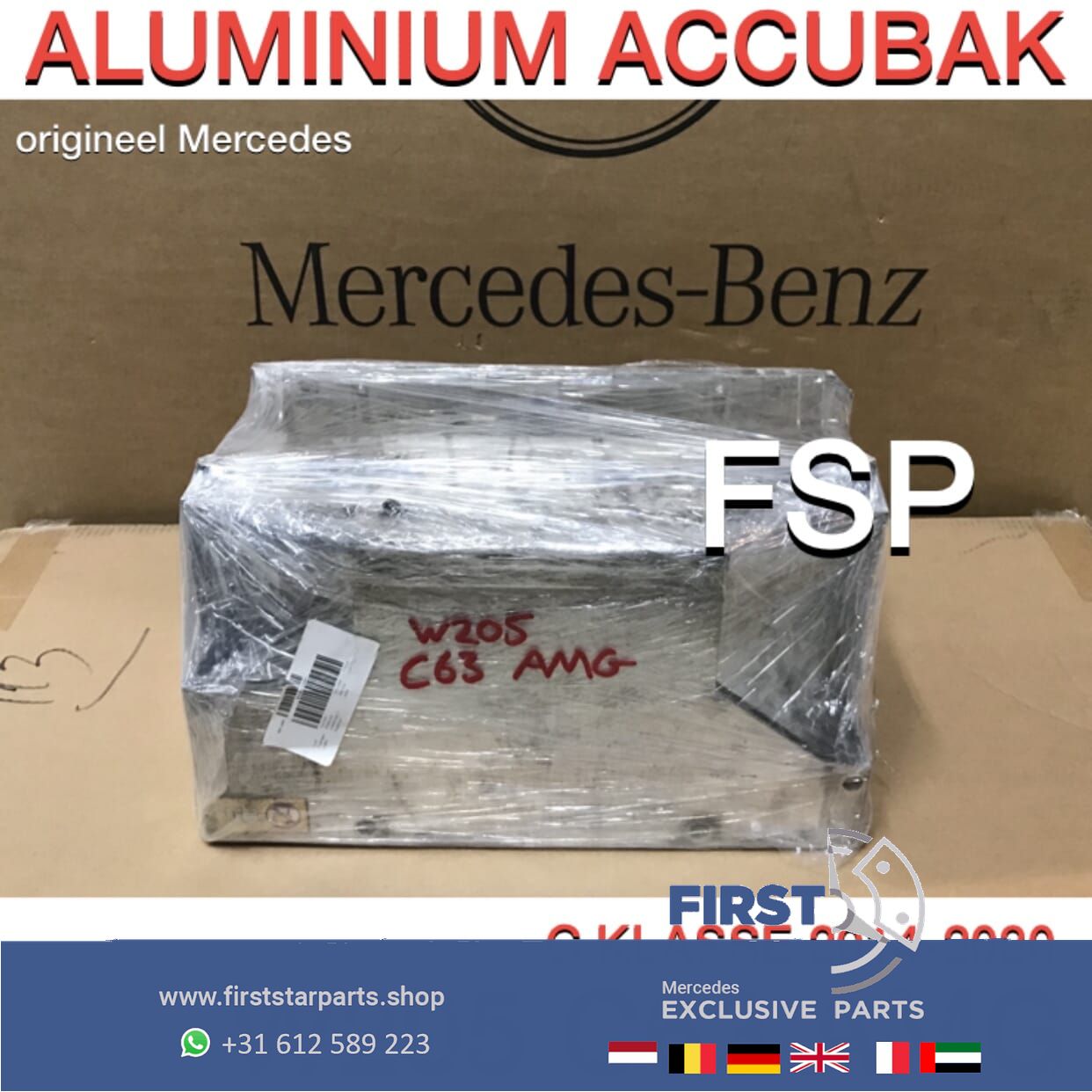 W205 C63 AMG ACCUBAK aluminium ACCU HOUDER BAK Mercedes C 63 Clase 2014-2020 originalinalinalinalinalINEEL battery container battery holder usado en Menorca
