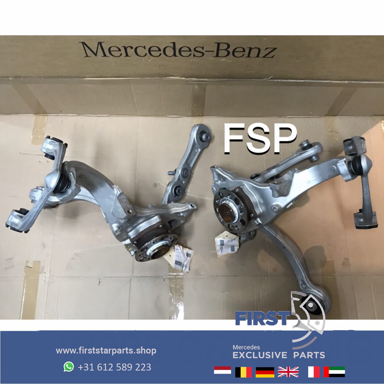 W205 C205 C63 S WIELNAAF FUSEE DRAAGARM ASSCHENKEL completo C Clase 63 2014-2020 originalINEEL Mercedes wheel suspension complete usado en Menorca foto 8
