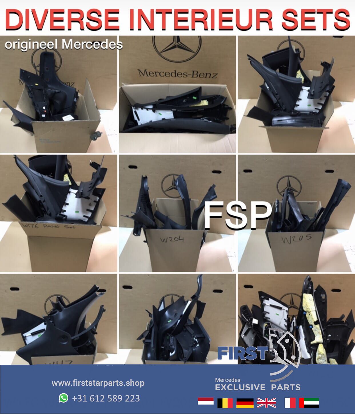 W205 S205 INTERIEUR LIJSTEN SET ZWART Mercedes C Clase 2014-2020 originalineel interior frames set usado en Menorca
