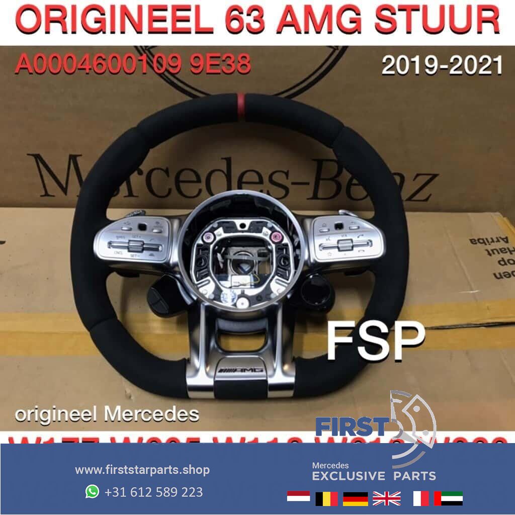 A0004600109 9E38 originalINEEL Mercedes 35 43 45 53 63 AMG STUUR 2020 Alcantara QRB FACELIFT A B C CLA CLS E G GLA GLC GLE GT GTR S Clase 63 AMG steering wheel usado en Menorca foto 2