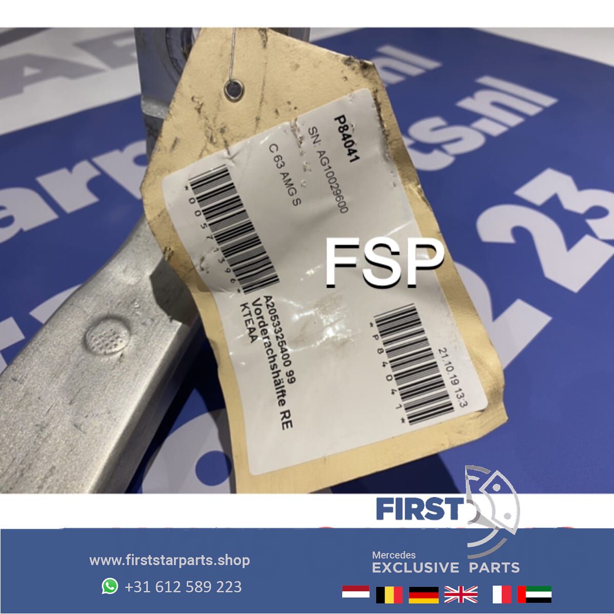 W205 C63S AMG WIELOPHANGING FUSEE Mercedes C Clase 63 AMG LINKS / RECHTS 2014-2020 originalINEEL fusee and accessories usado en Menorca foto 6