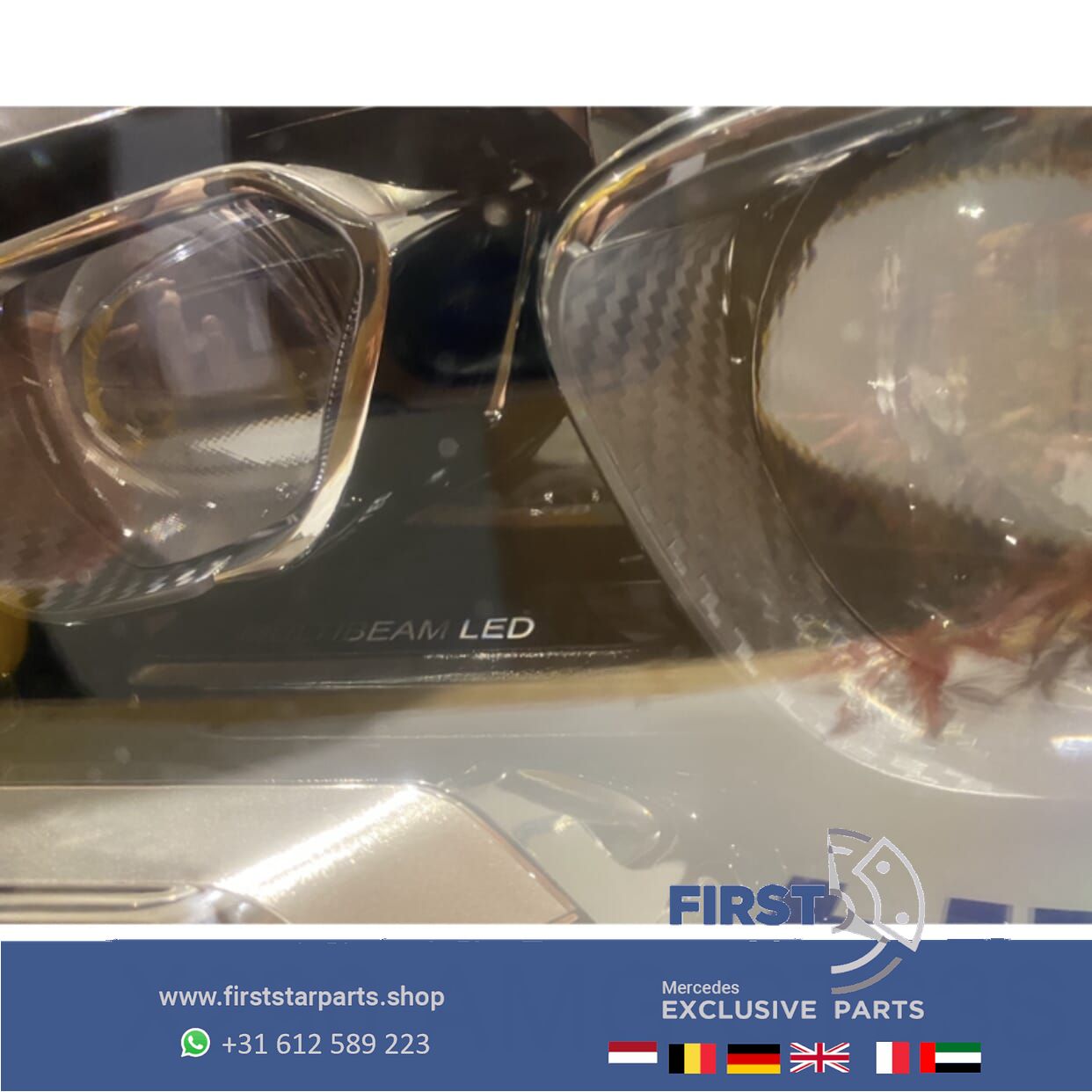 W290 GT 63 S KOPLAMPEN A2909068900 A290906900 SET MULTIBEAM LED LINKS+RECHTS CARBON headlight left and right usado en Menorca foto 7