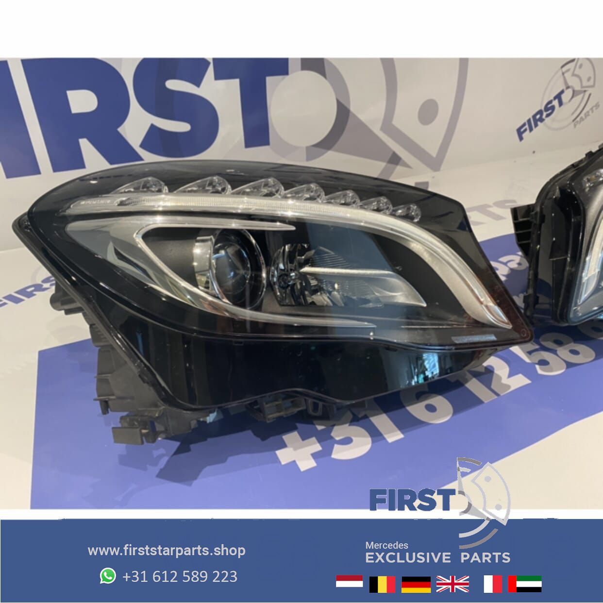W156 ILS KOPLAMPEN SET LINKS + RECHTS originalineel Mercedes INTELLIGENT LIGHT SYSTEM 2013-2016 X156 headlight left and right usado en Menorca foto 2