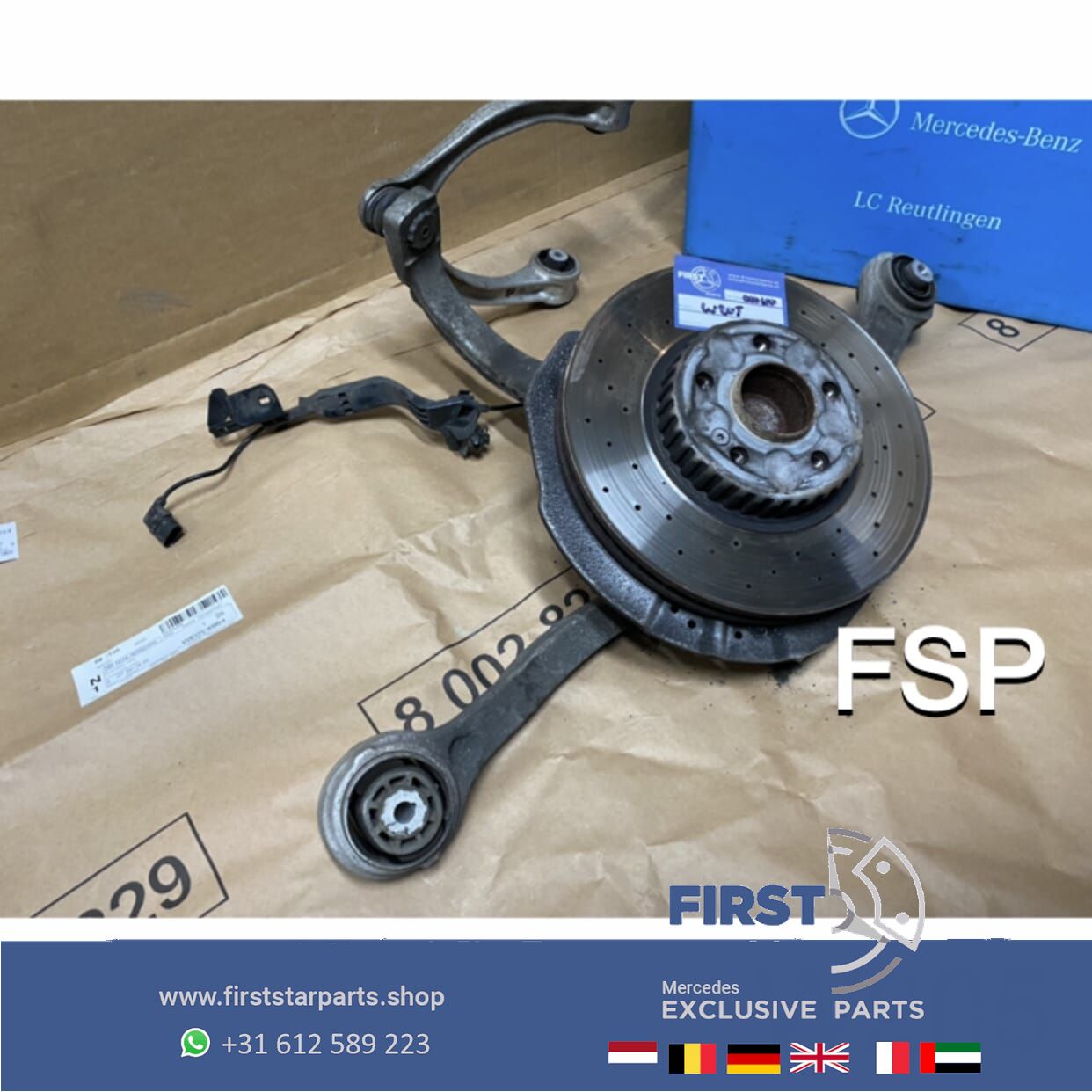 W205 C205 LINKER FUSEE + DRAAGARMEN completo Mercedes C Clase 2014-2021 originalINEEL fusee and accessories usado en Menorca foto 2
