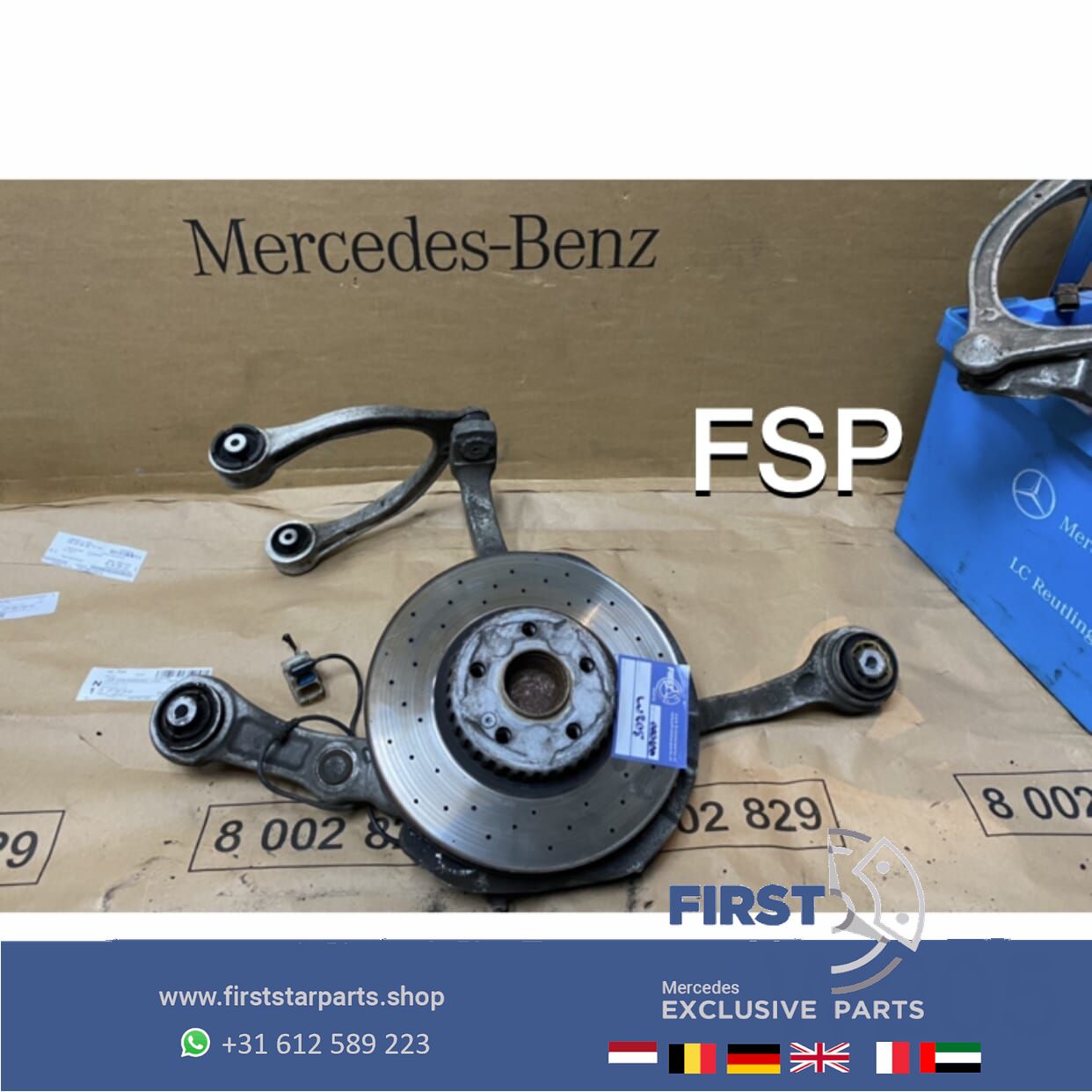 W205 completo FUSEE + DRAAGARMEN RECHTS Mercedes C Clase 2014-2020 originalineel C205 A205 S205 ophanging fusee and accessories usado en Menorca