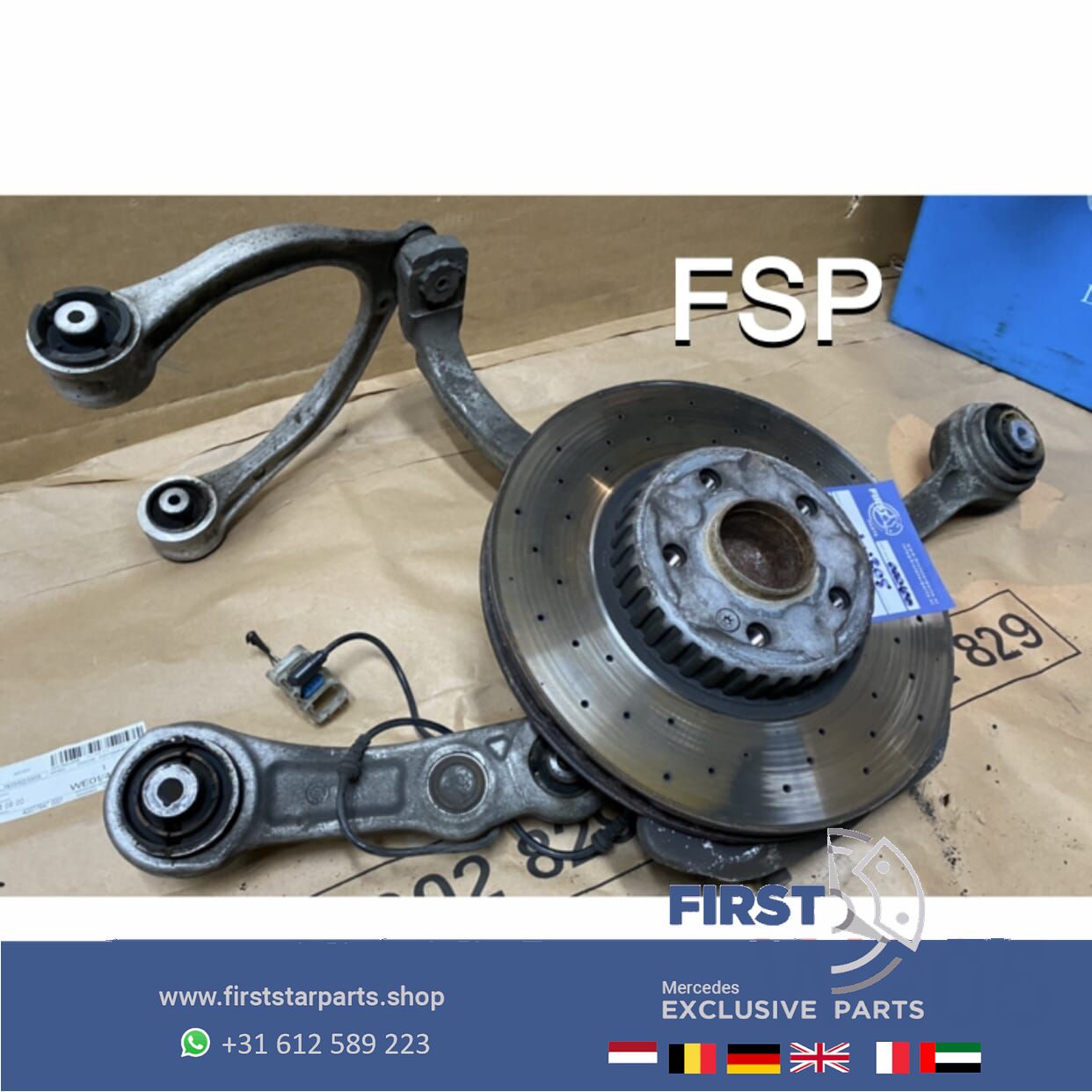 W205 completo FUSEE + DRAAGARMEN RECHTS Mercedes C Clase 2014-2020 originalineel C205 A205 S205 ophanging fusee and accessories usado en Menorca foto 2