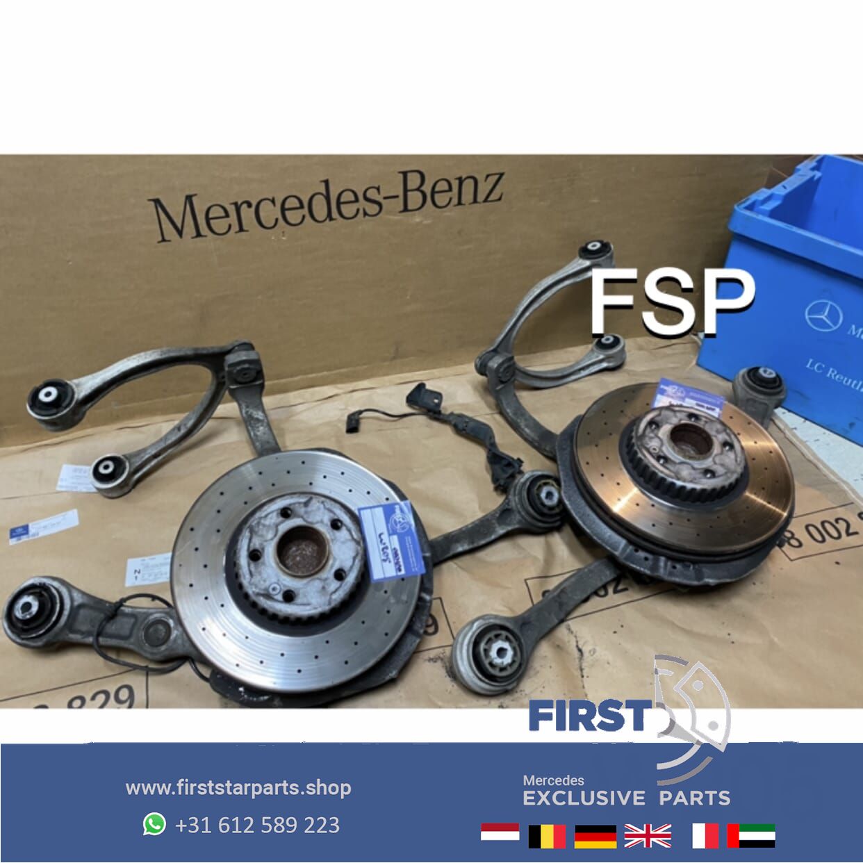 W205 completo FUSEE + DRAAGARMEN RECHTS Mercedes C Clase 2014-2020 originalineel C205 A205 S205 ophanging fusee and accessories usado en Menorca foto 4
