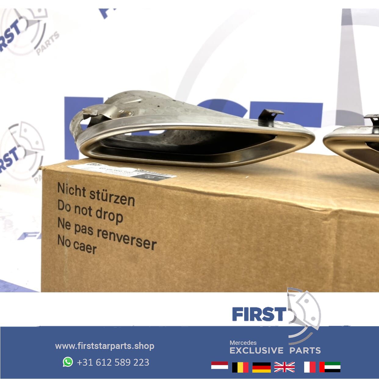 W205 C205 escapeSIERSTUK LINKS / RECHTS originalineel Mercedes AMG LINE 2014-2021 exhaust decoration usado en Menorca foto 3