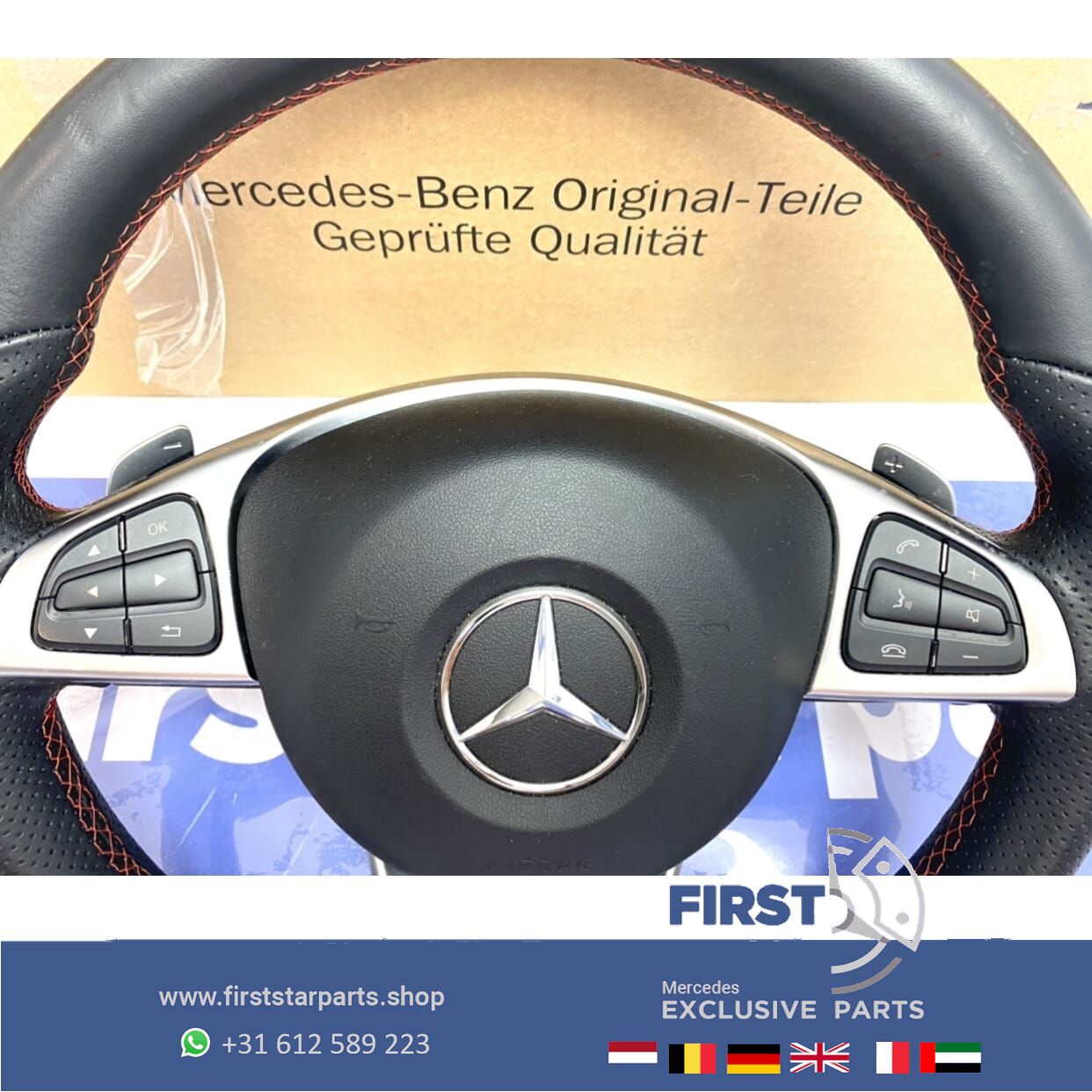 AMG STUUR + AIRBAG A B C CLA G E GLA ML GLE Clase originalINEEL Mercedes 2007-2019 steering wheel usado en Menorca foto 4