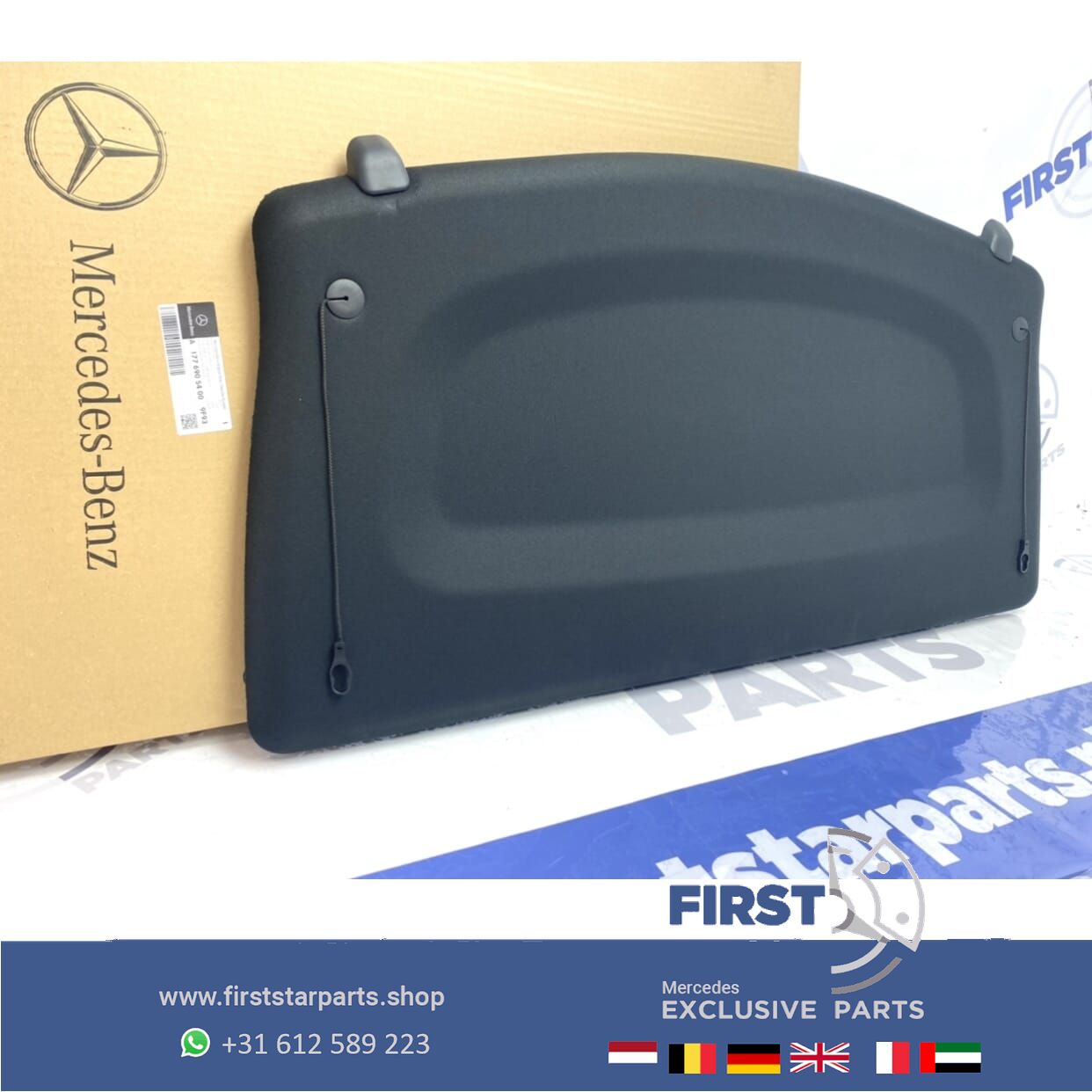 W177 HOEDENPLANK Mercedes A Clase 2018-2025 A1776905400 HOEDEPLANK originalINEEL ZWART rear shelf roll cover usado en Menorca
