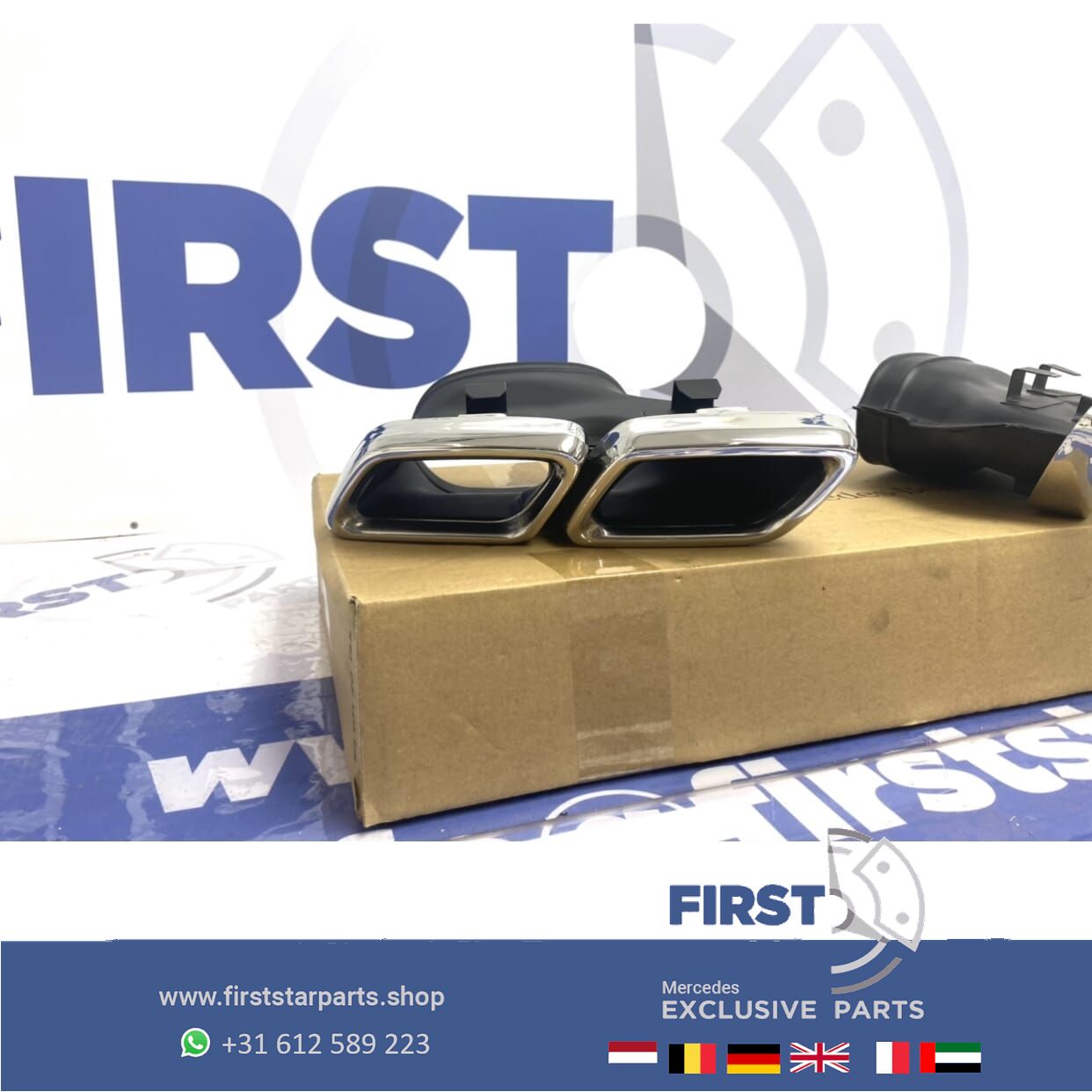 2016 63 AMG escapeSIERSTUKKEN SET CHROOM voor Mercedes C63 E63 GT63 GLC63 CLS63 G63 S63 ETC exhaust decoration usado en Menorca foto 3