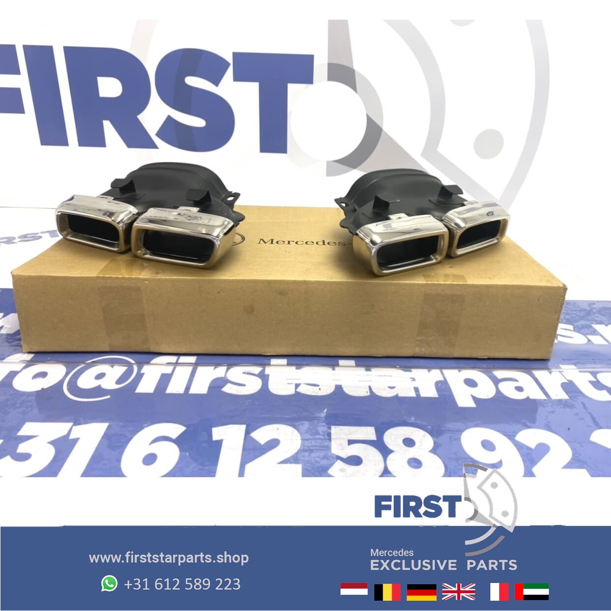 2016 63 AMG escapeSIERSTUKKEN SET CHROOM voor Mercedes C63 E63 GT63 GLC63 CLS63 G63 S63 ETC exhaust decoration usado en Menorca
